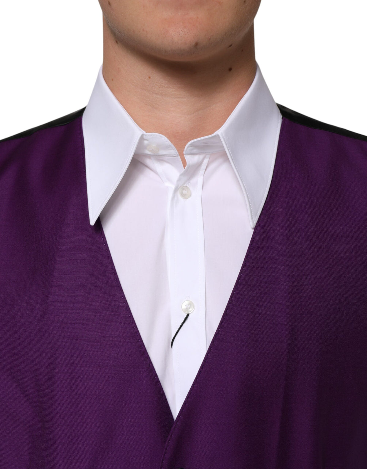 Indulge in the exquisite Dolce & Gabbana Purple Wool Dress Waistcoat Vest, a masterpiece of Italian craftsmanship, blending luxurious virgin wool and silk for unparalleled elegance.