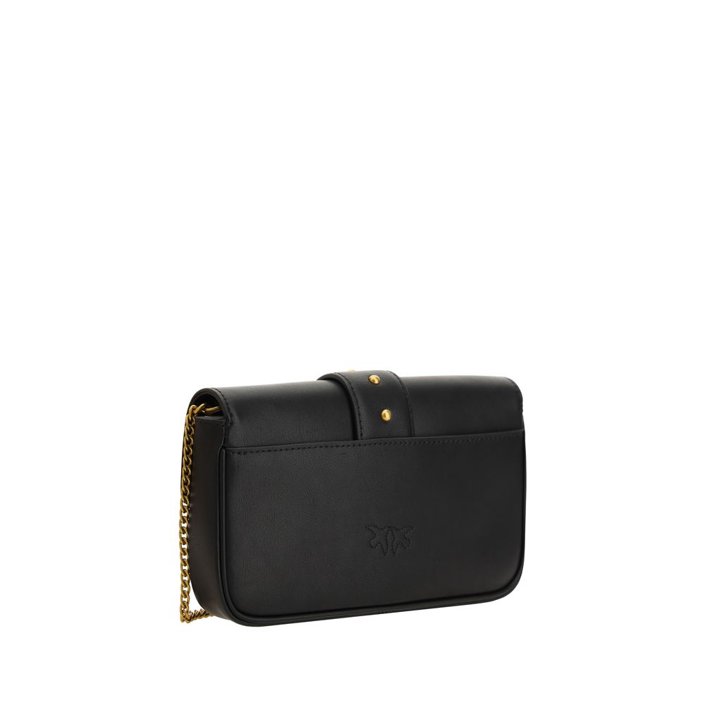 Indulge in the PINKO Black Calf Leather Bos Taurus Shoulder Bag, a symbol of timeless elegance and exquisite craftsmanship, perfect for the discerning individual.