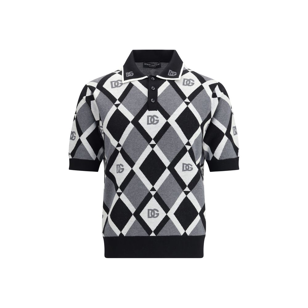 Dolce & Gabbana Multicolor Fleece Wool Polo Shirt
