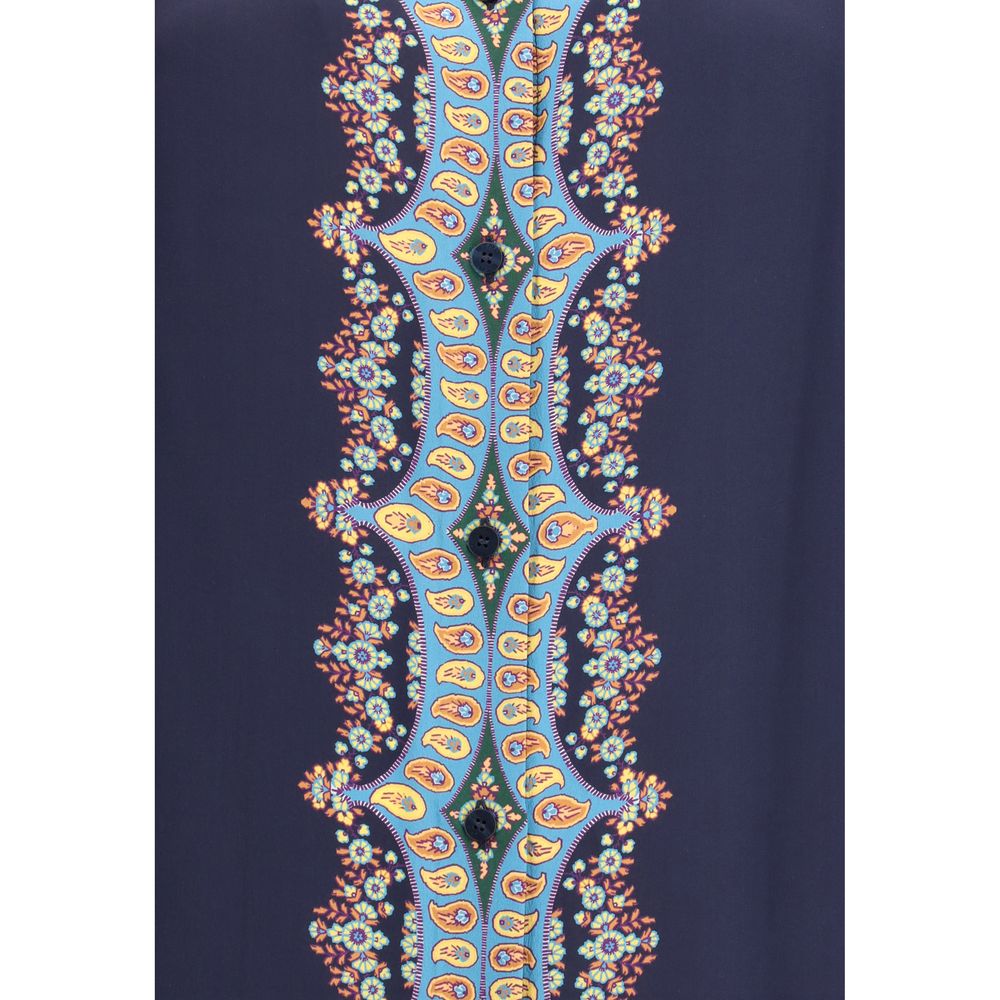 Etro multicolor silk shirt detailed pattern view
