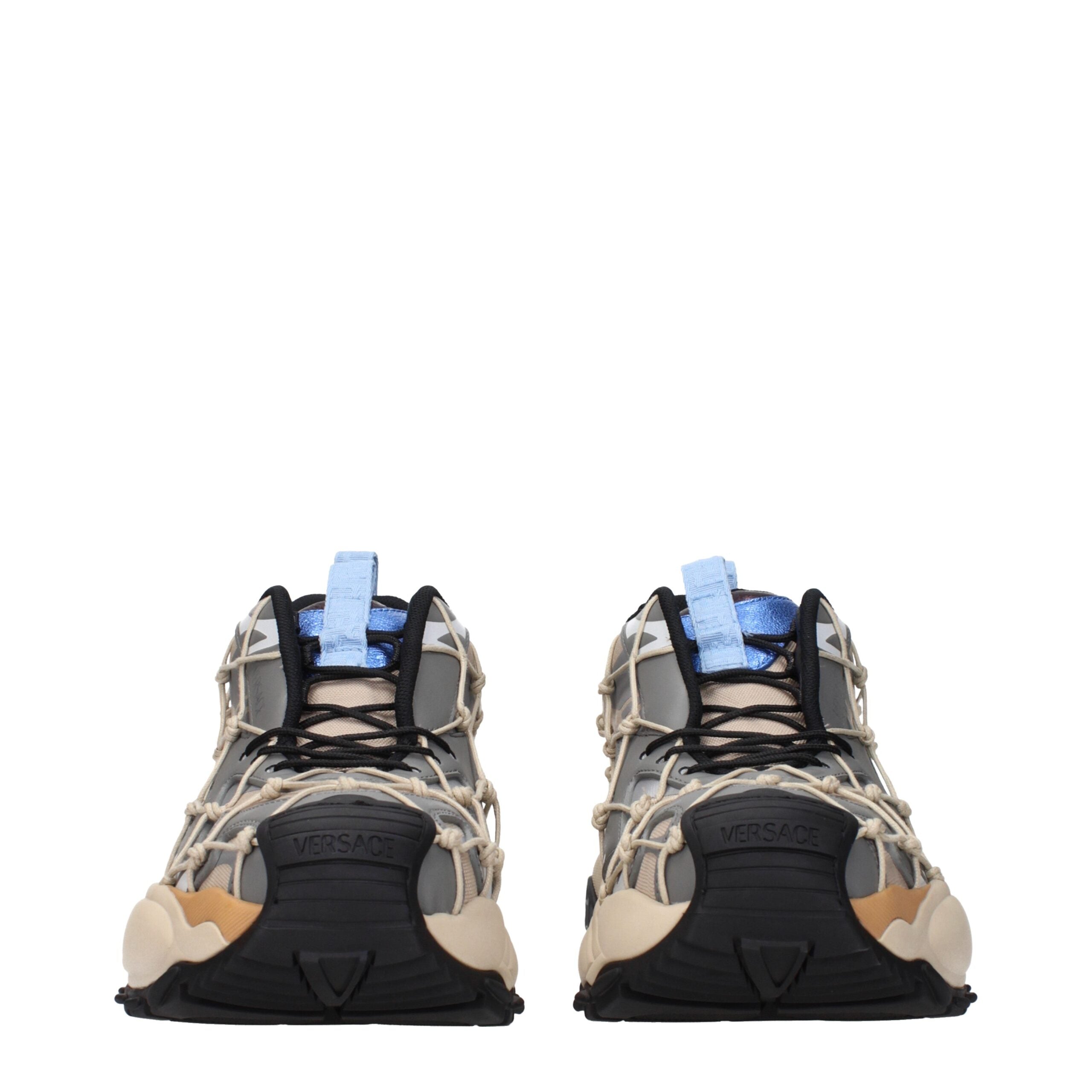 Versace Beige Fabric Sneakers