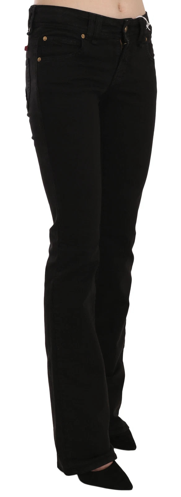Elevate your wardrobe with John Galliano's Black Low Waist Slim Leg Skinny Denim, crafted in Italy for a sophisticated silhouette that embodies luxury and timeless elegance.