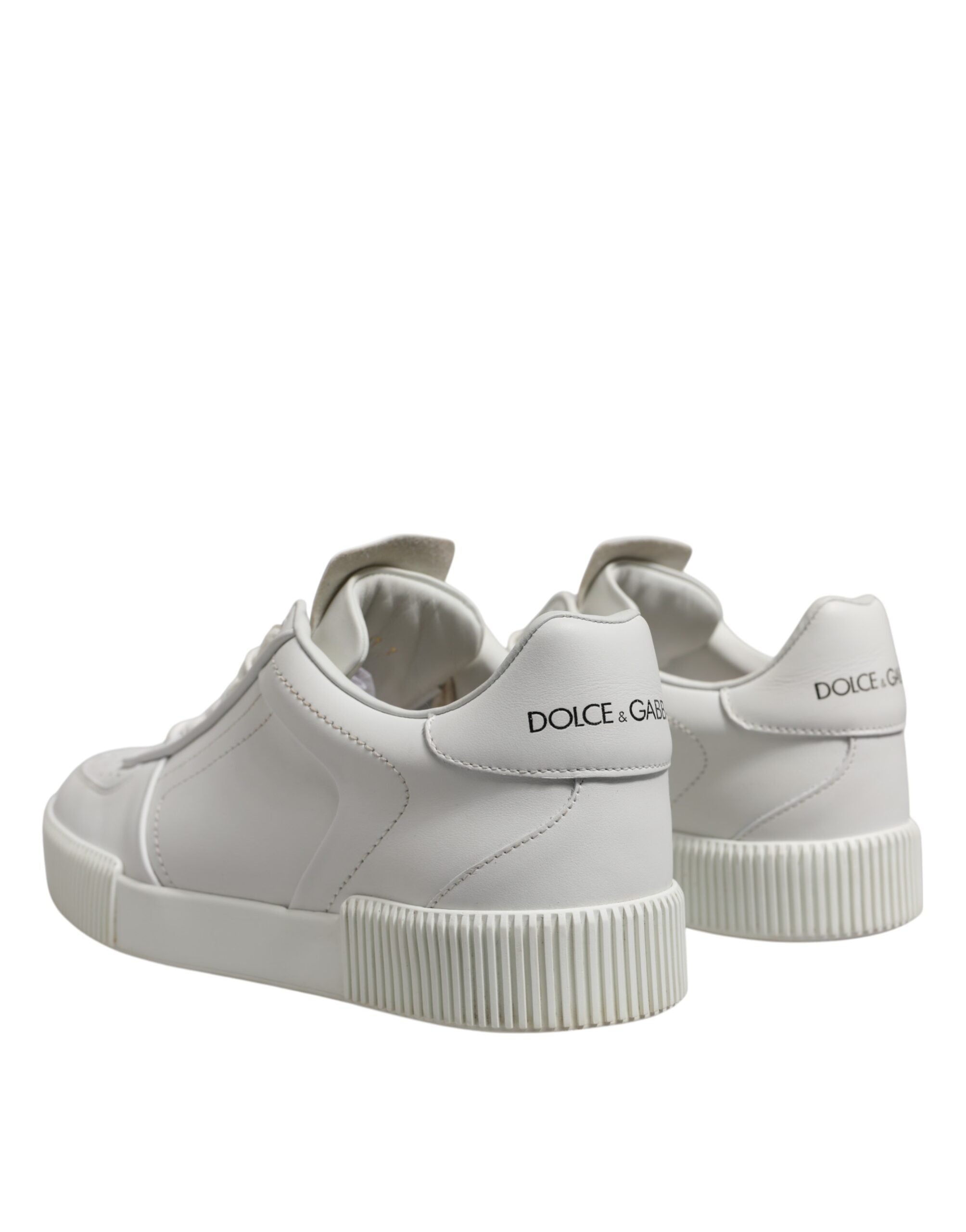 Dolce & Gabbana White Miami Leather Low Top Sneakers Men Shoes