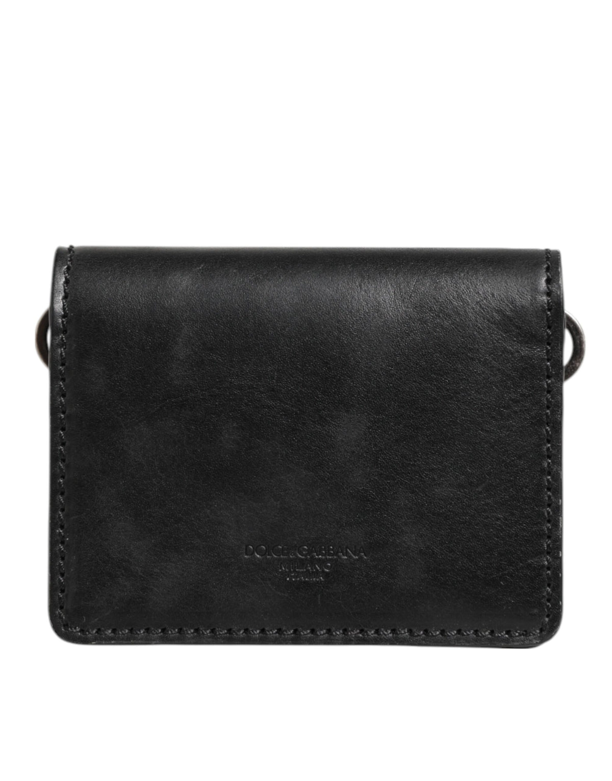Elevate your style with the Dolce & Gabbana Black Leather Bifold Card Holder, a masterpiece of Italian craftsmanship that embodies luxury and sophistication for the discerning individual.