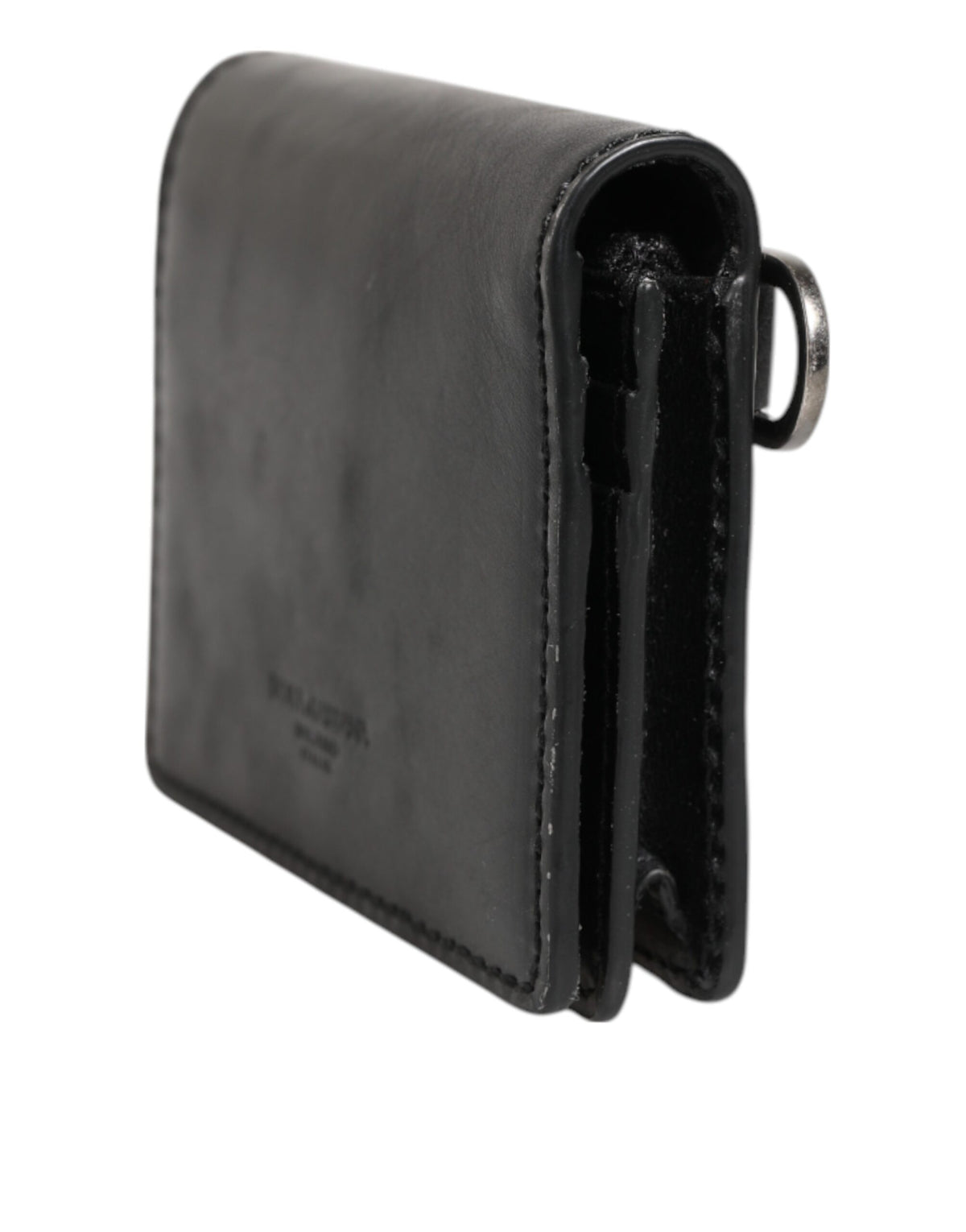Experience the allure of Dolce & Gabbana's Black Leather Bifold Card Holder, a masterpiece of Italian craftsmanship that embodies timeless elegance and sophistication.