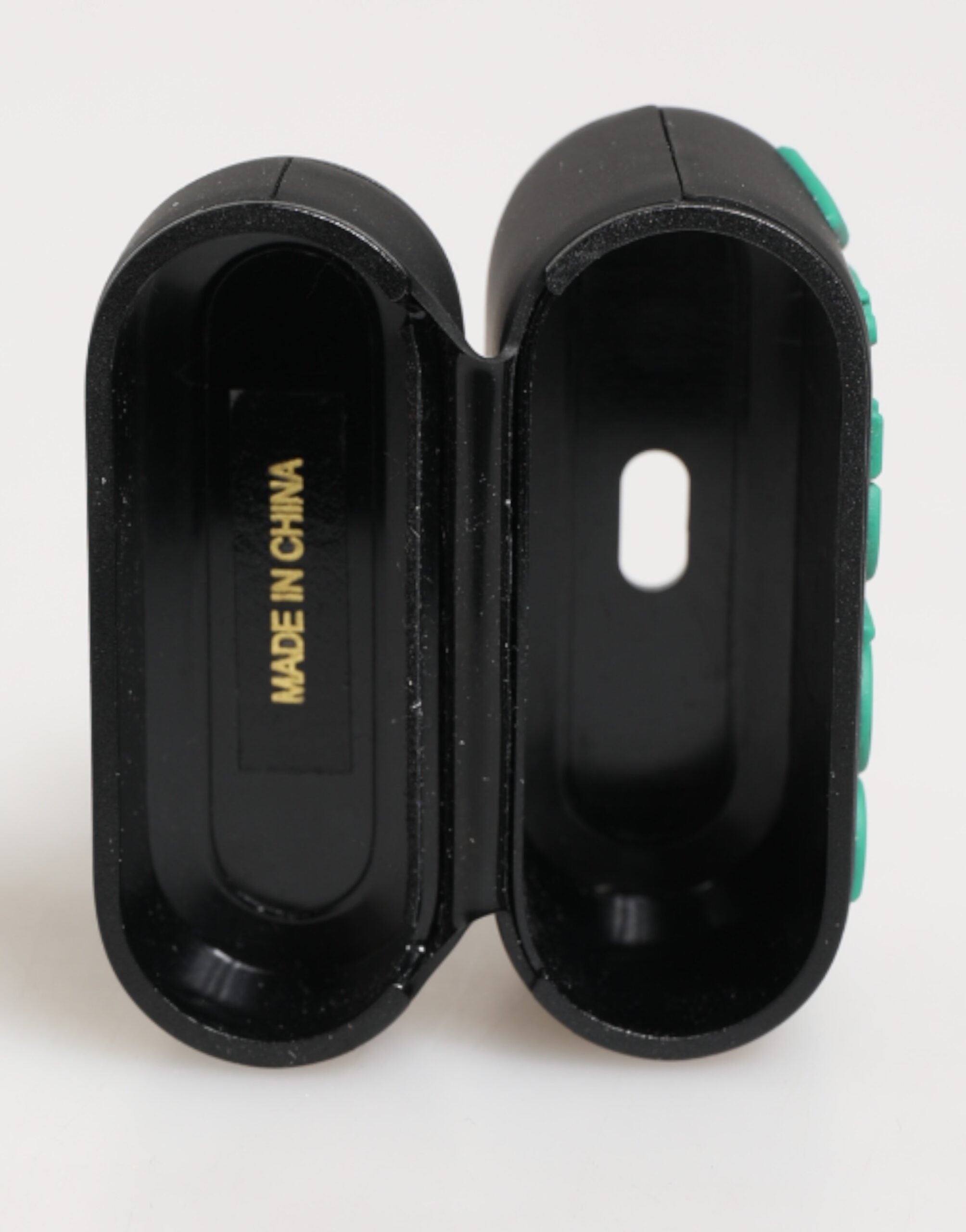 Dolce & Gabbana Black Mint Rubber Logo Embossed Accessory Airpods Case