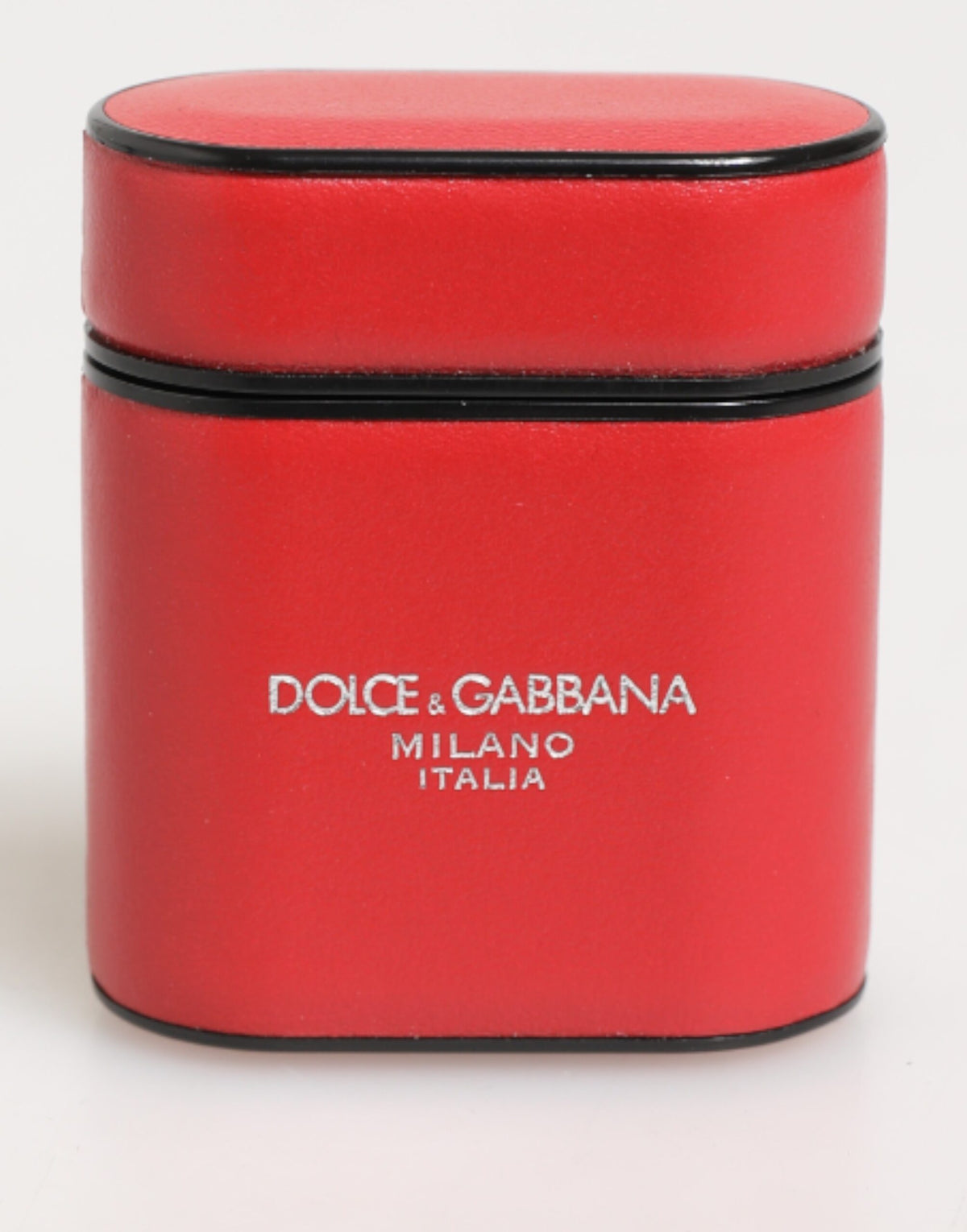 Indulge in the exquisite Dolce & Gabbana Red White Calfskin Leather Logo Flip Holder Airpods Case, a symbol of Italian craftsmanship and timeless elegance that elevates your style.