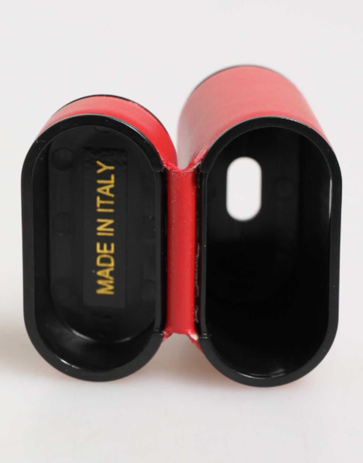 Elevate your style with the Dolce & Gabbana Red White Calfskin Leather Logo Flip Holder Airpods Case, a masterpiece of Italian craftsmanship that embodies luxury and sophistication.