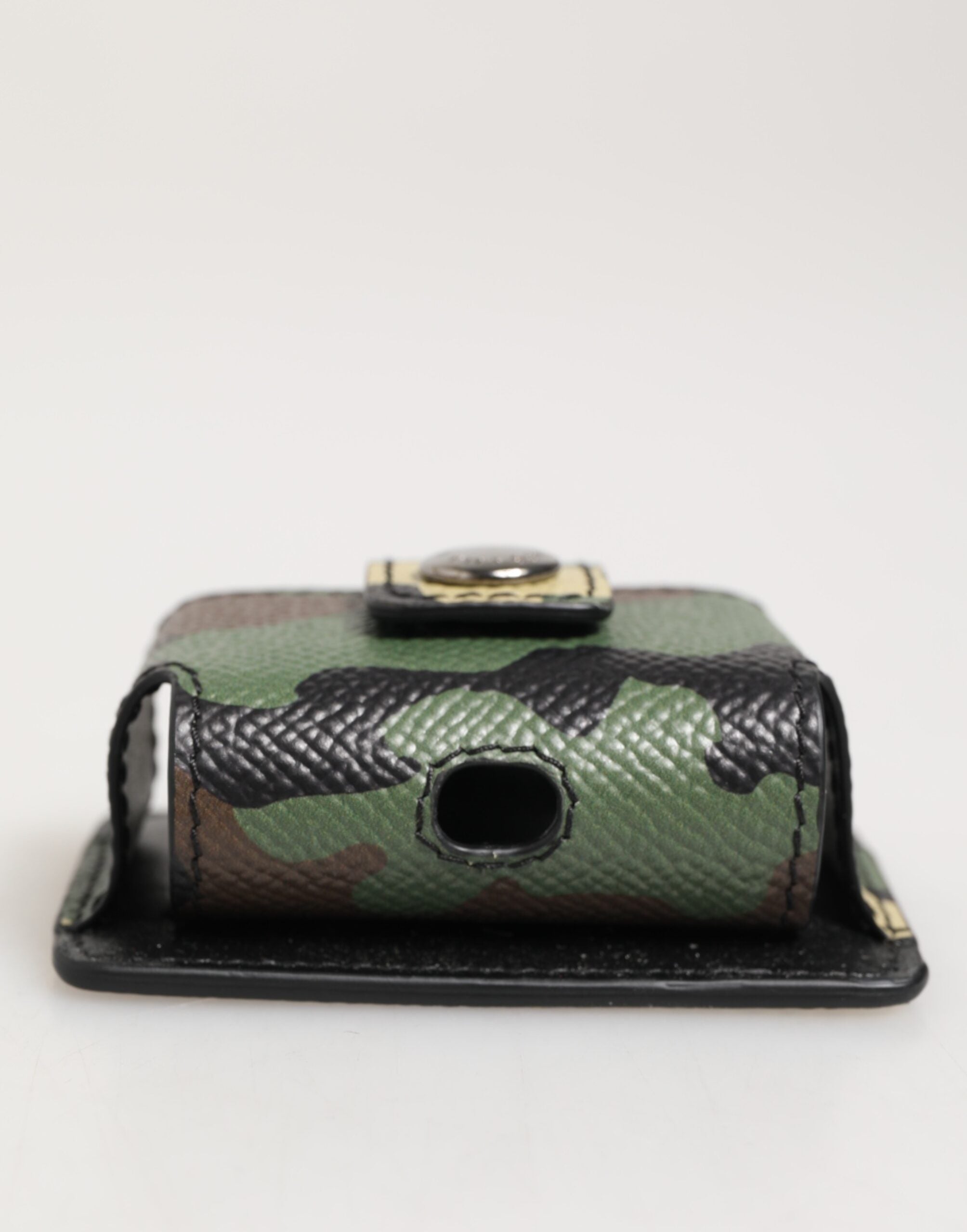 Indulge in the exquisite Dolce & Gabbana Multicolor Camouflage Leather Airpods Case, a luxurious blend of artistry and sophistication, designed for the discerning individual.