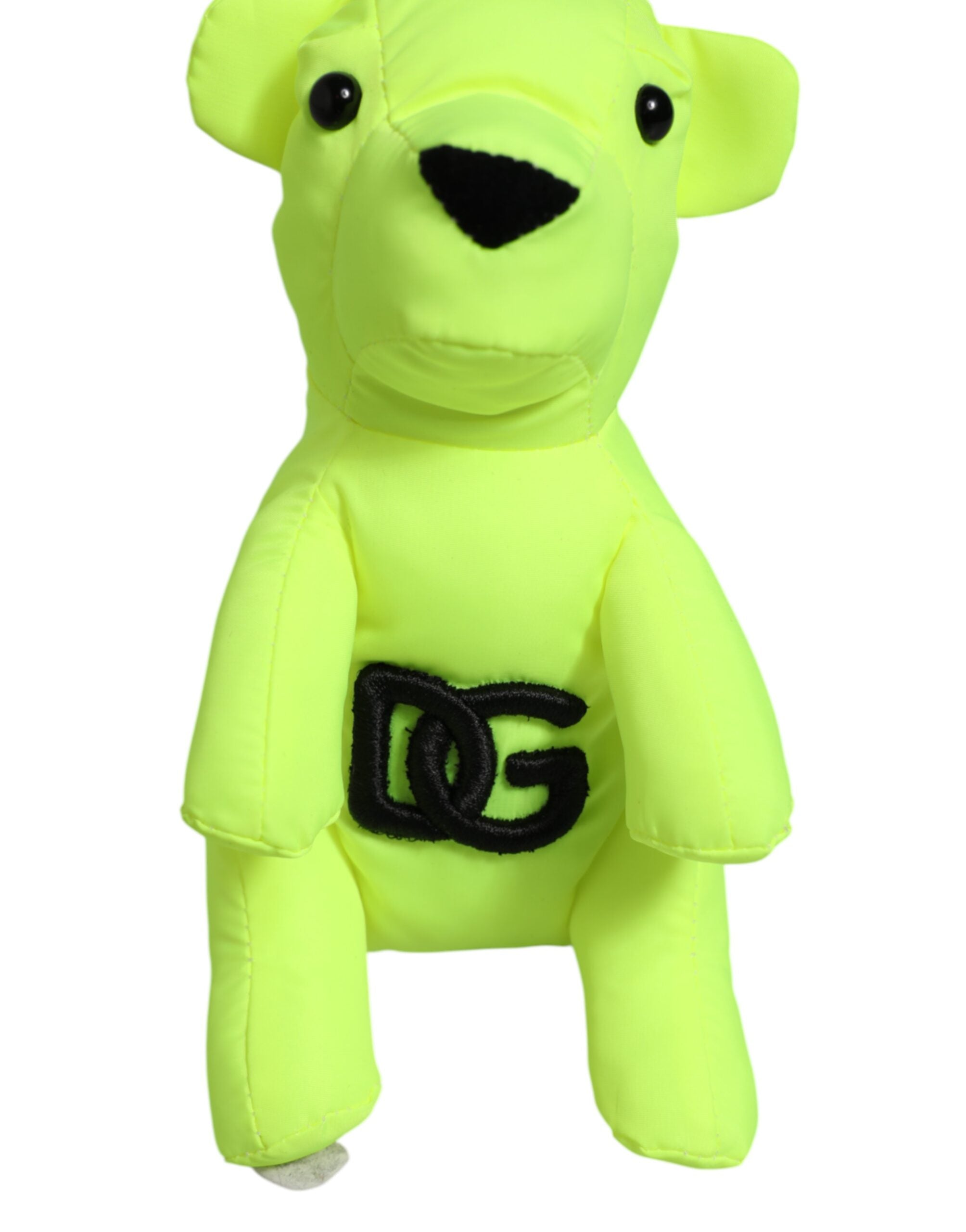 Dolce & Gabbana Neon Green Bear Embroidered Logo Men Keychain Clasp Keyring
