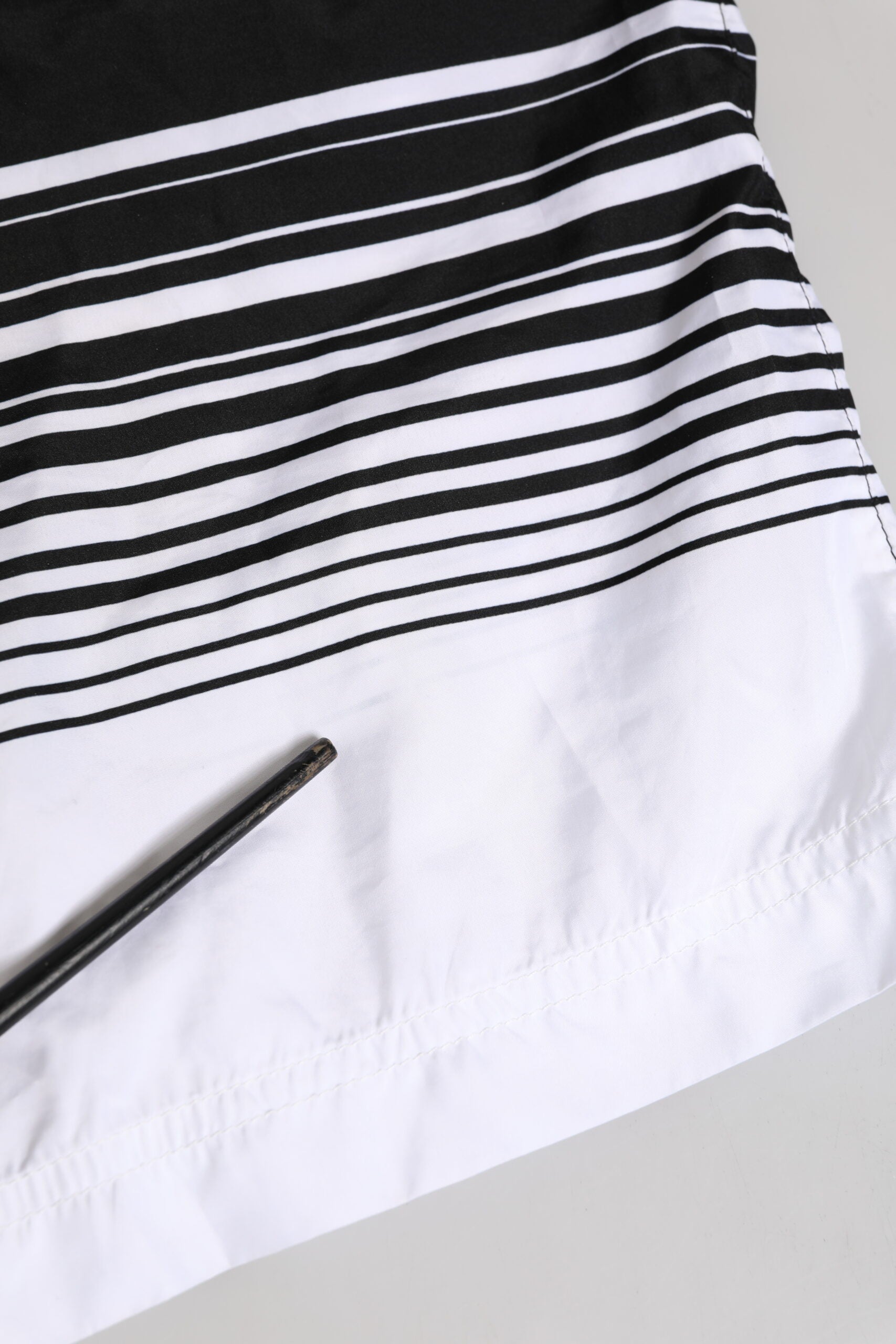 Dolce & Gabbana Black White Striped DG Logo Men Short Swimwear