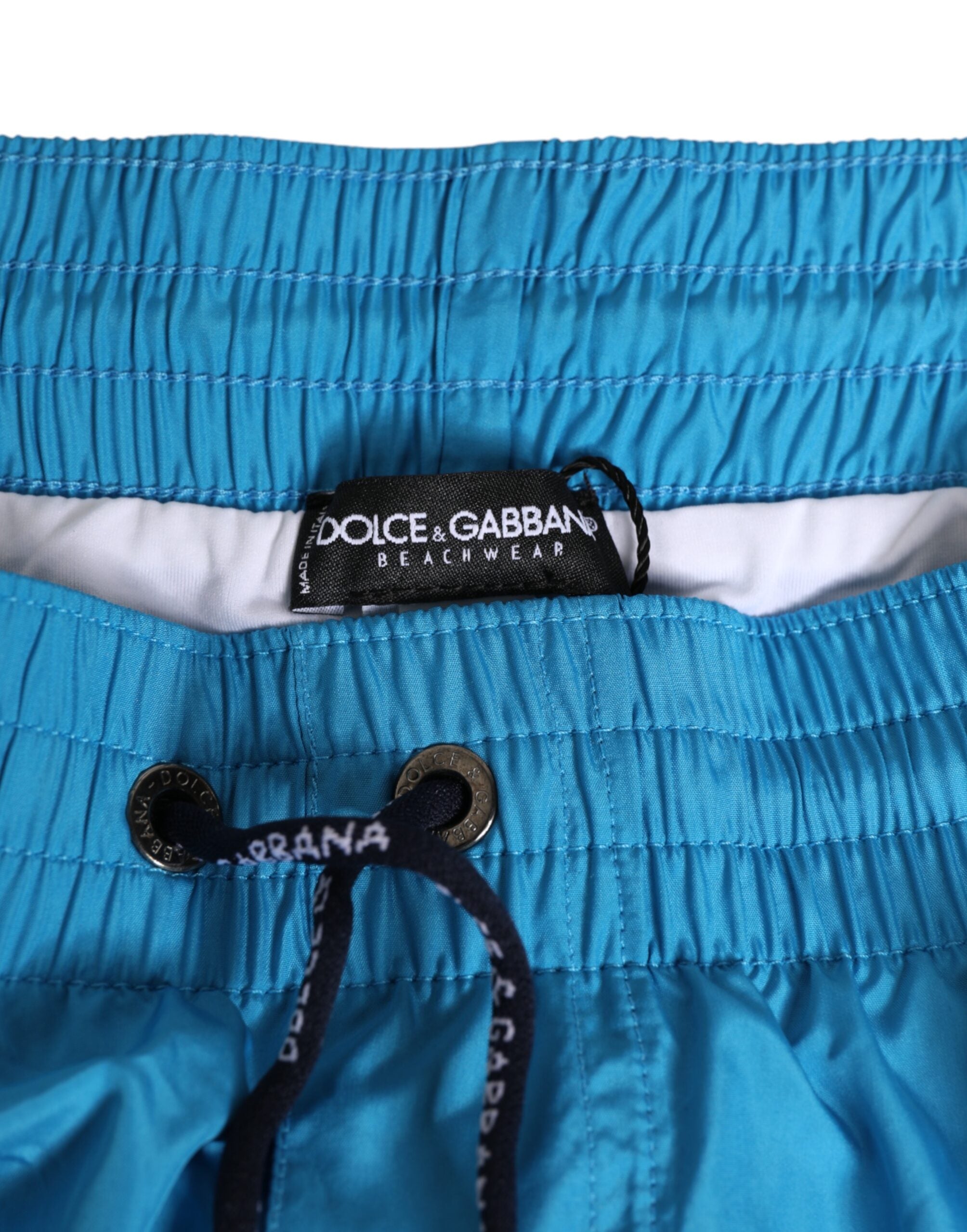 Dolce & Gabbana Blue Polyester Beachwear Men Shorts Swimwear