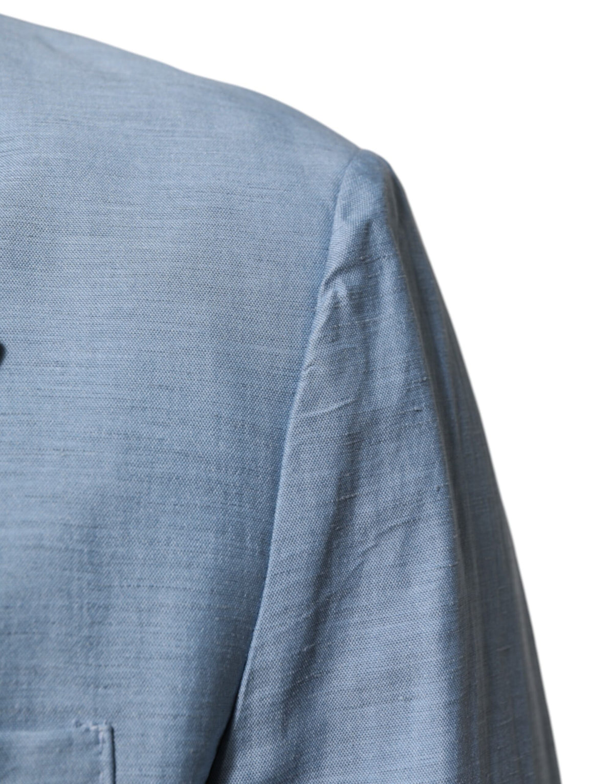 Elevate your wardrobe with the Dolce & Gabbana Light Blue Linen Double Breasted Men Jacket Blazer, a masterpiece of Italian craftsmanship that embodies timeless elegance and sophistication.