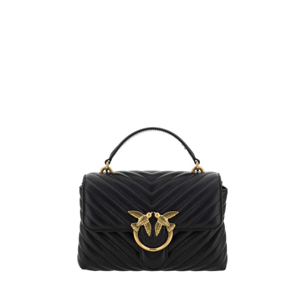 PINKO Black Calf Leather Bos Taurus Handbag - Exquisite Luxury