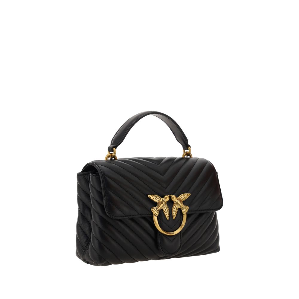 PINKO Black Calf Leather Bos Taurus Handbag - Exquisite Luxury