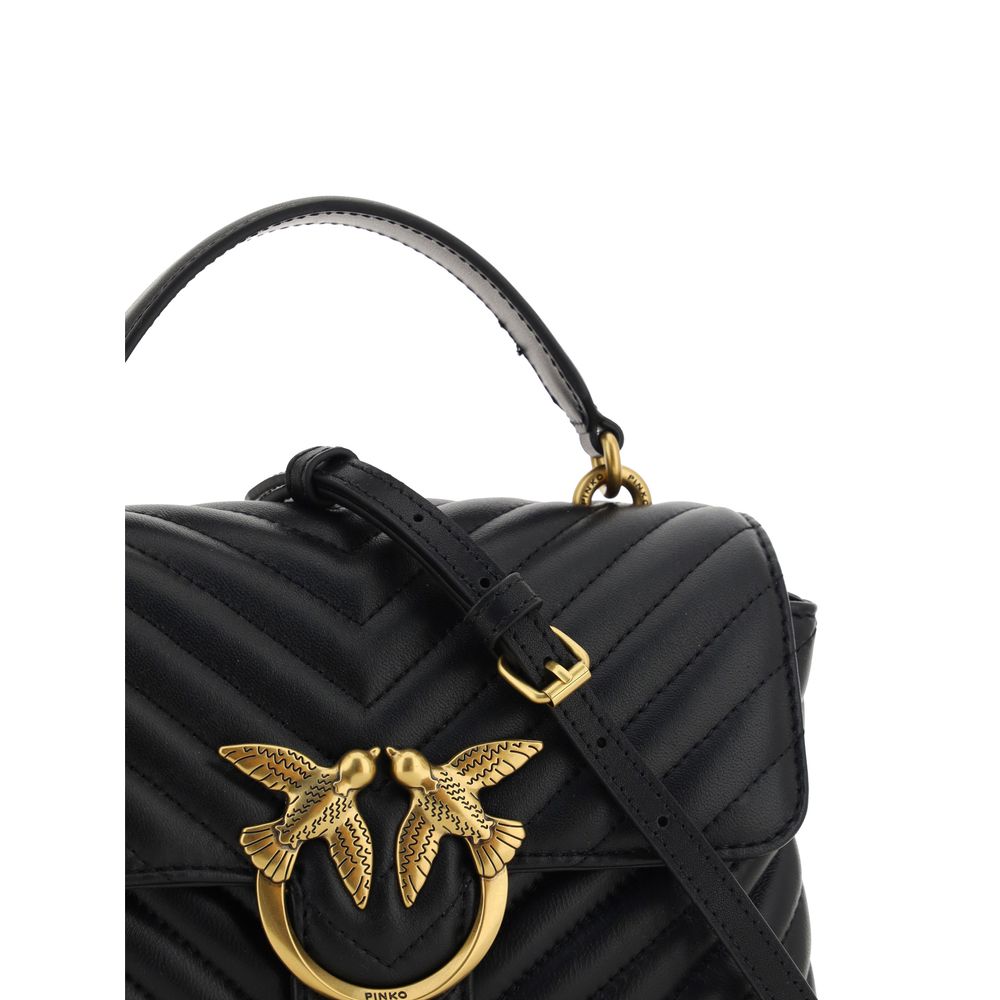 PINKO Black Calf Leather Bos Taurus Handbag - Exquisite Luxury