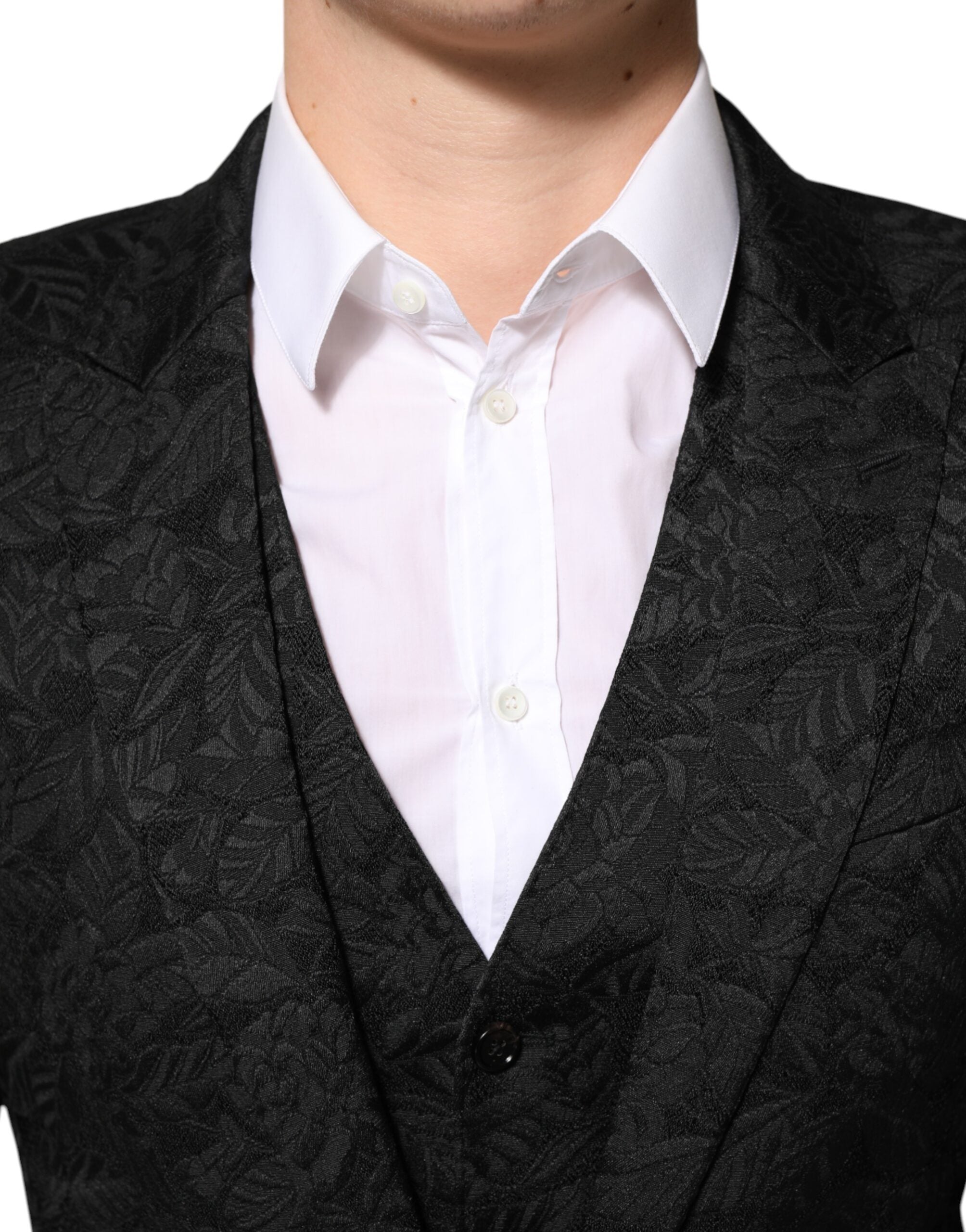 Dolce & Gabbana Black Brocade Jacquard Suit - Timeless Elegance