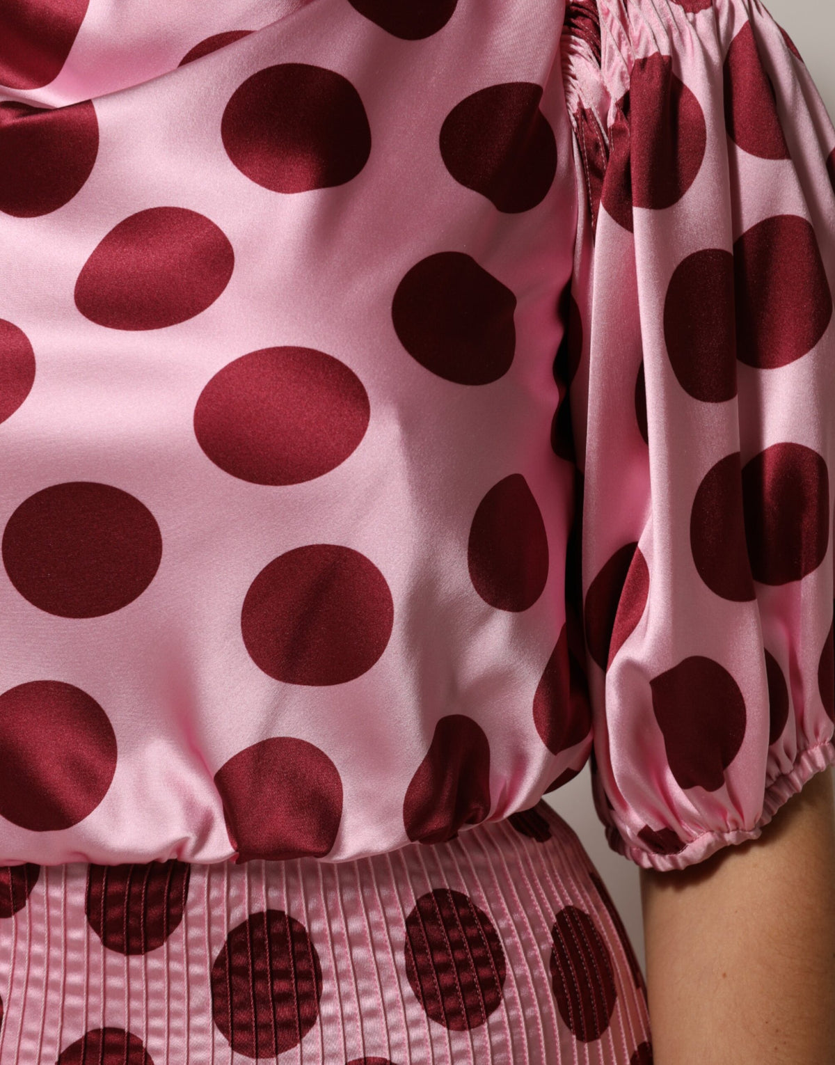Indulge in the exquisite Dolce & Gabbana Pink Red Polka Dot Silk Satin Maxi Gown, a timeless piece that embodies luxury, elegance, and sophisticated allure for unforgettable moments.