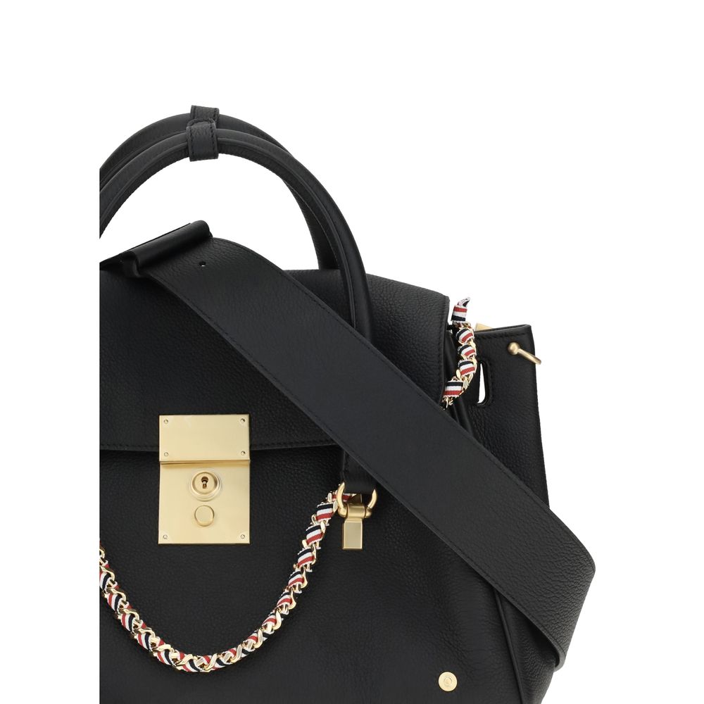 Thom Browne Black Calf Leather Bos Taurus Shoulder Bag