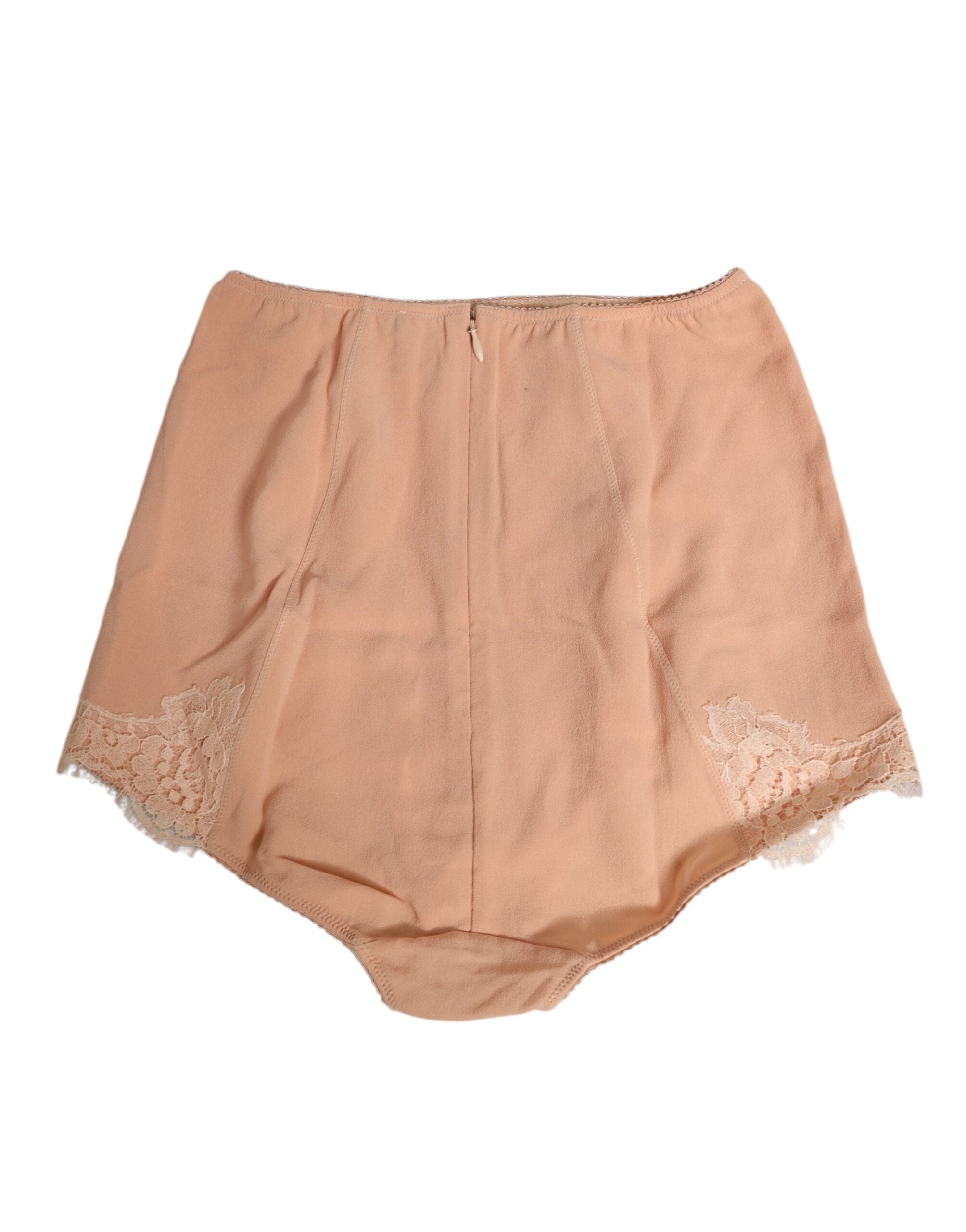 Dolce & Gabbana Peach Pink High Waist Silk Panty Underwear
