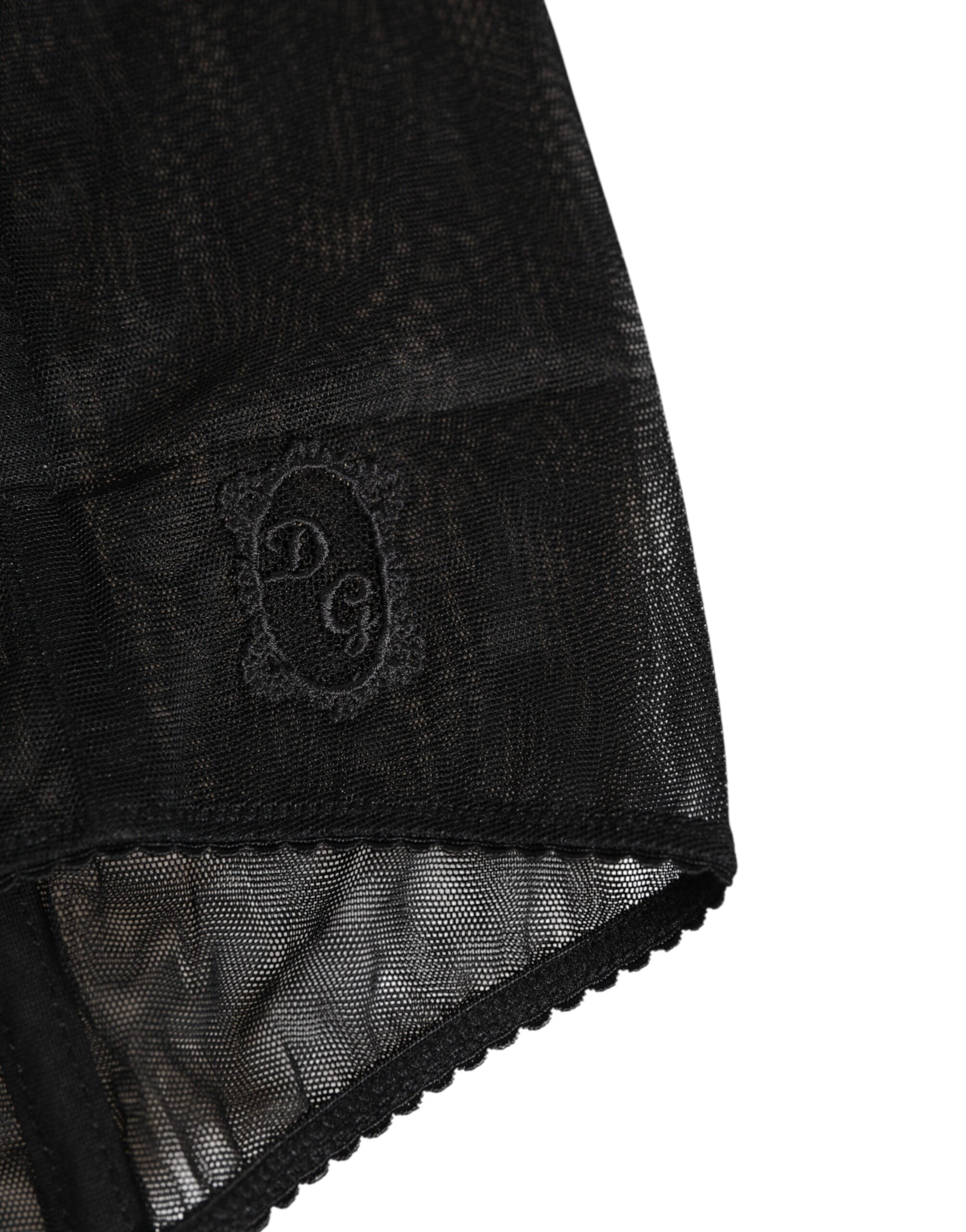 Indulge in the exquisite Dolce & Gabbana Black High Waist Mesh Sheer Shapewear, where Italian craftsmanship meets sensual allure, elevating your intimate collection with timeless elegance.