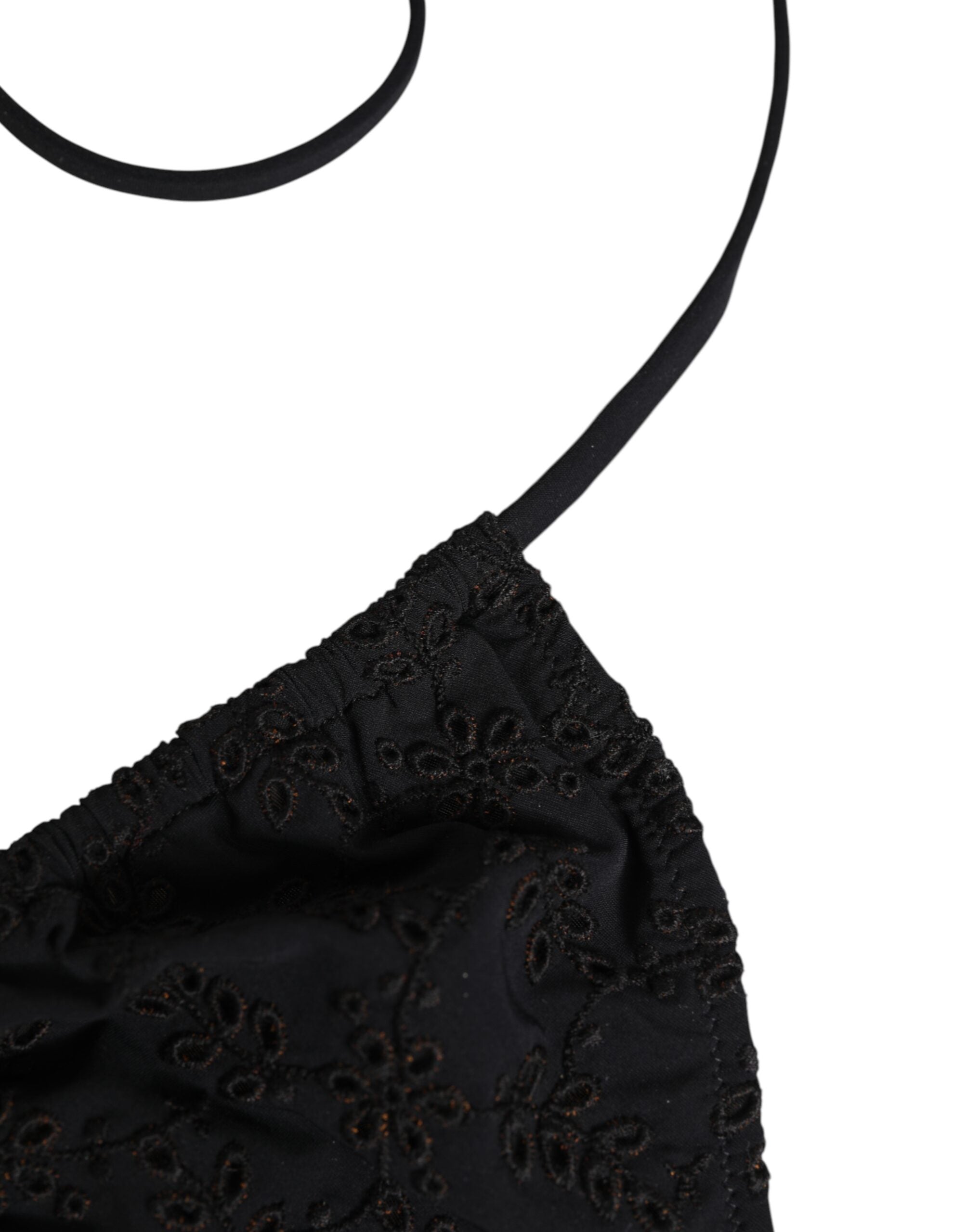 Dolce & Gabbana Black Embroidered Triangle Swimwear Underwear
