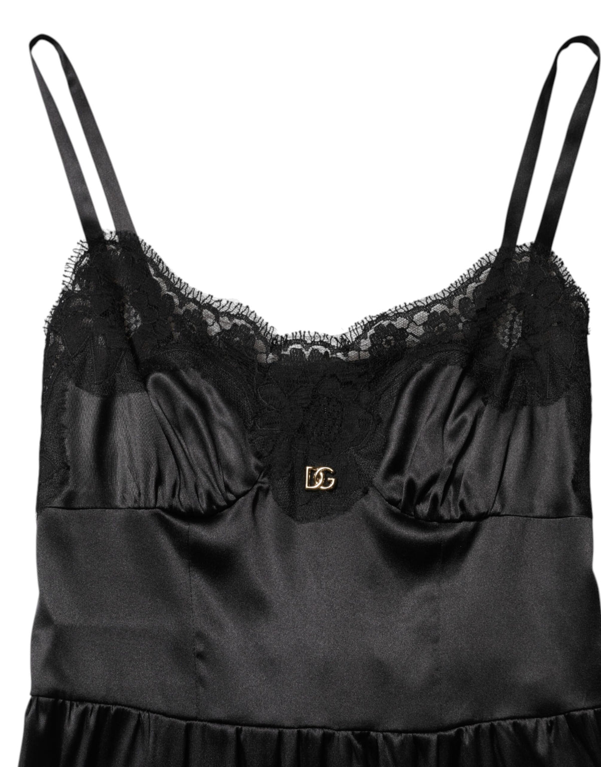 Dolce & Gabbana Black Silk Blend Lace Mini Dress - Timeless Elegance