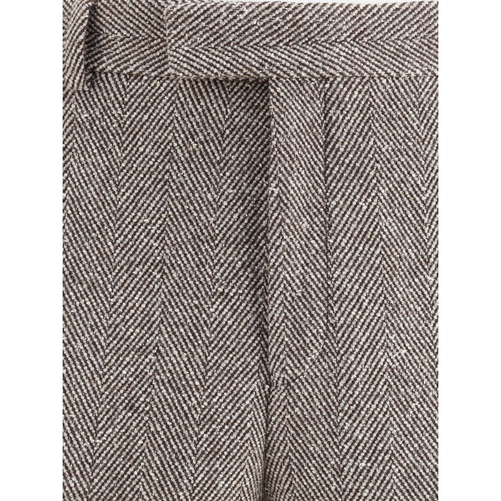 Ferragamo Gray Fleece Wool Casual Pants