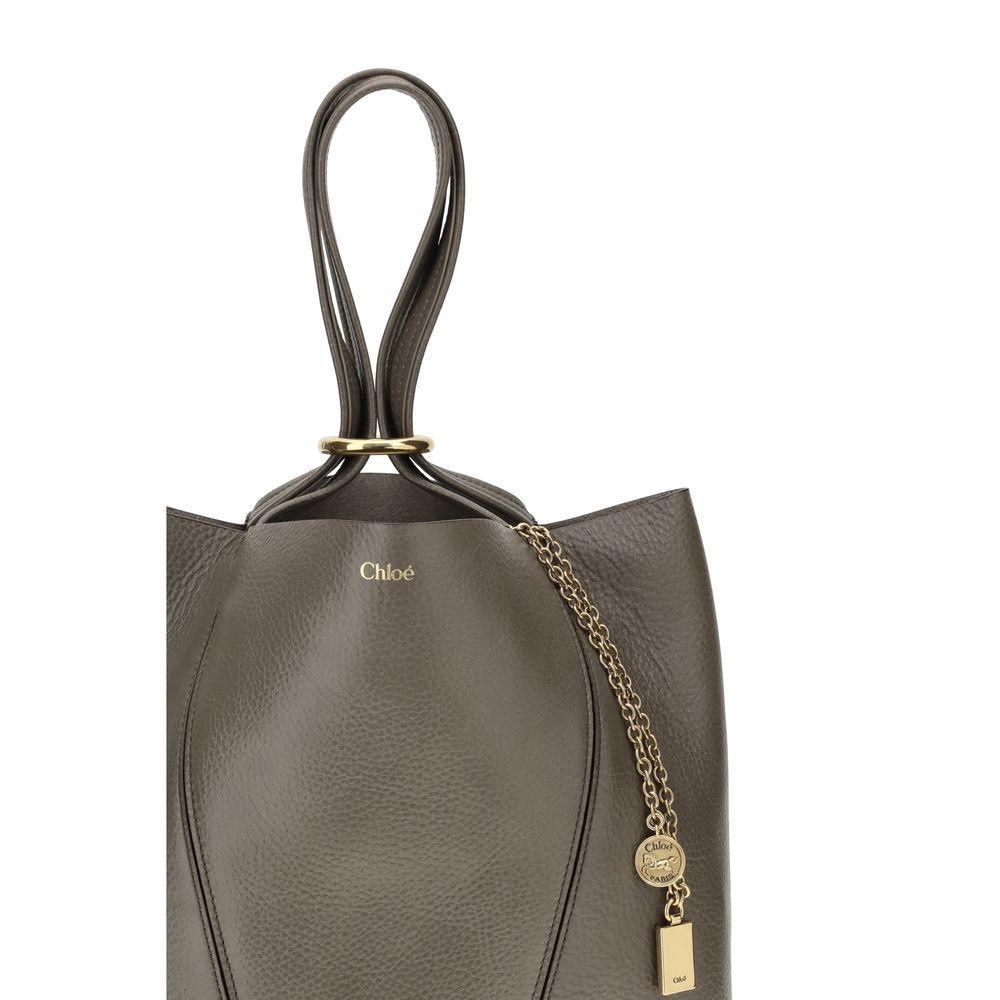 Chloé Gray Calf Leather Bos Taurus Shoulder Bag