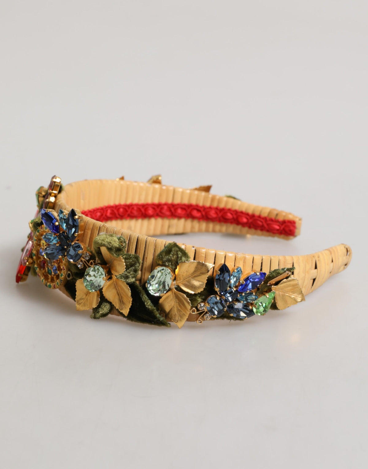 Elevate your style with the Dolce & Gabbana Multicolor Crystal Floral Velvet Crown Headband, a luxurious masterpiece handcrafted in Italy, embodying exquisite artistry and timeless elegance.