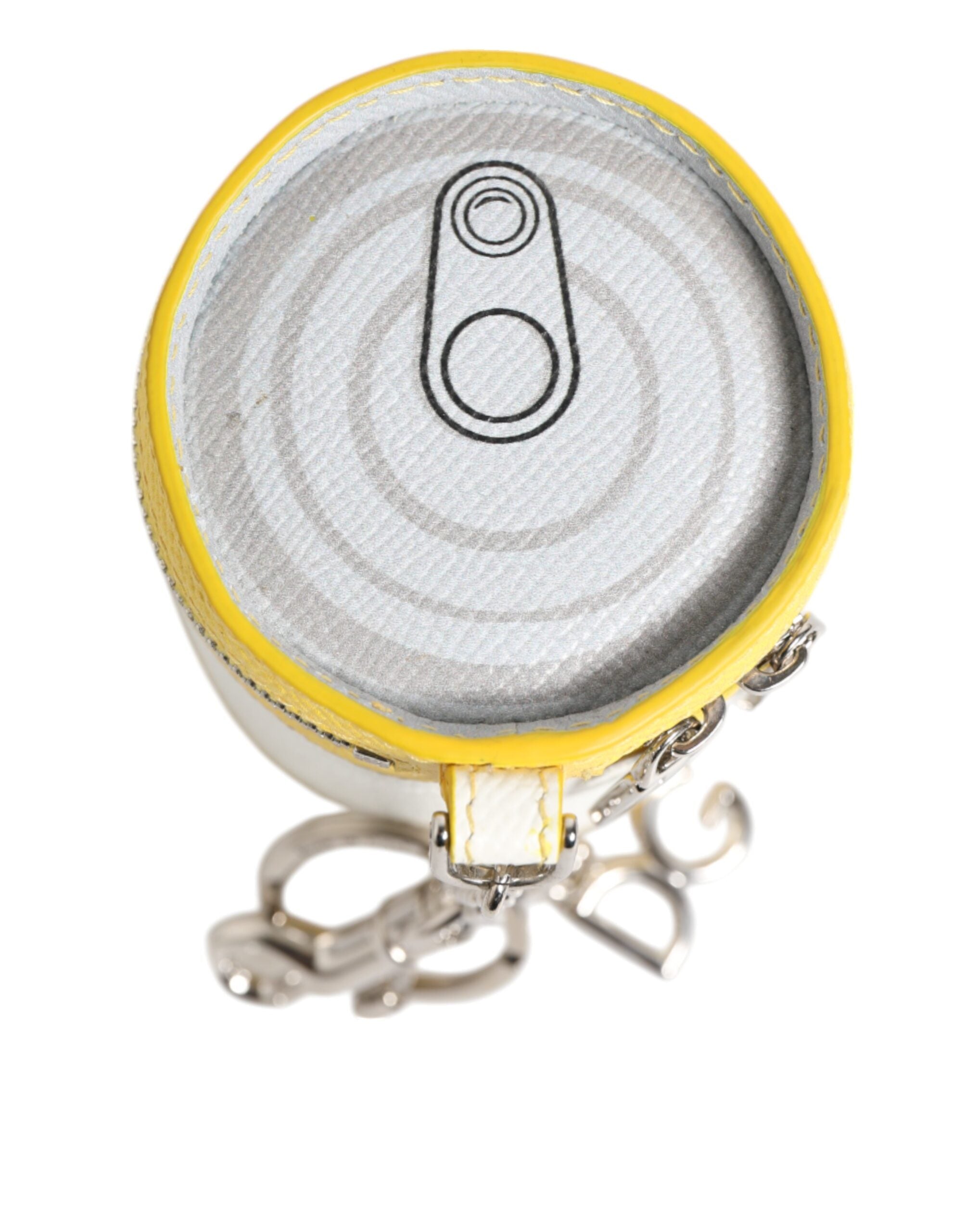 Dolce & Gabbana Amore Leather Yellow Bag Charm Coin Case Keychain Keyring
