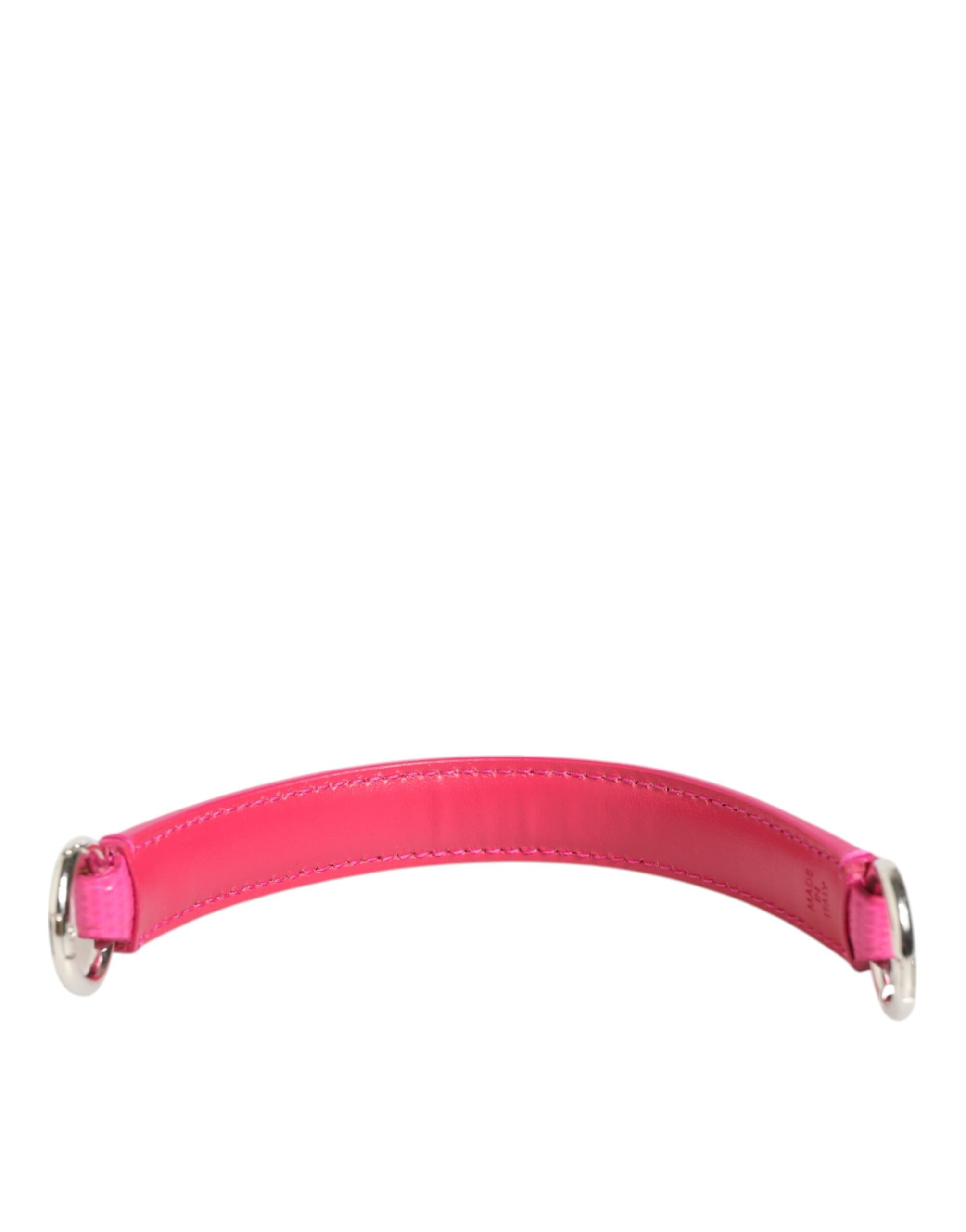 Dolce & Gabbana Pink Embellished Leather Bag Handle Women Shoulder Strap