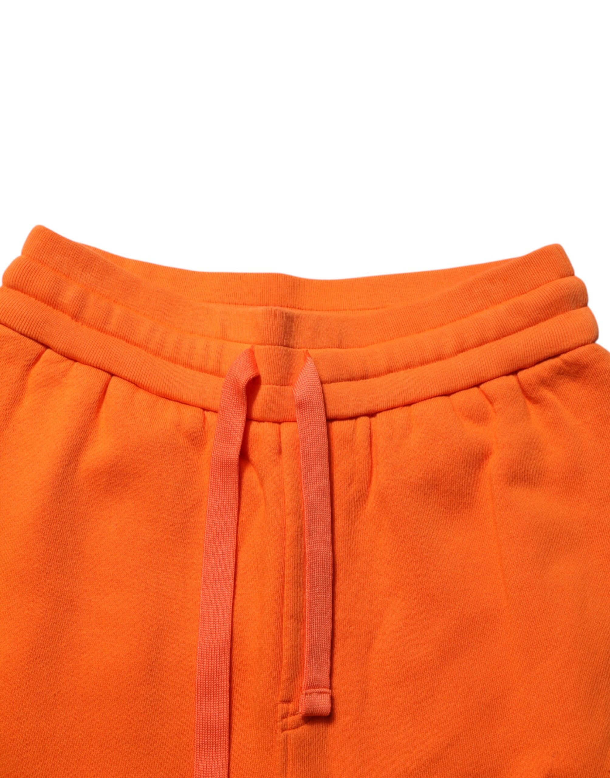 Dolce & Gabbana Orange Cotton DG VIB3 Logo Drawstring Sweatpants Pants