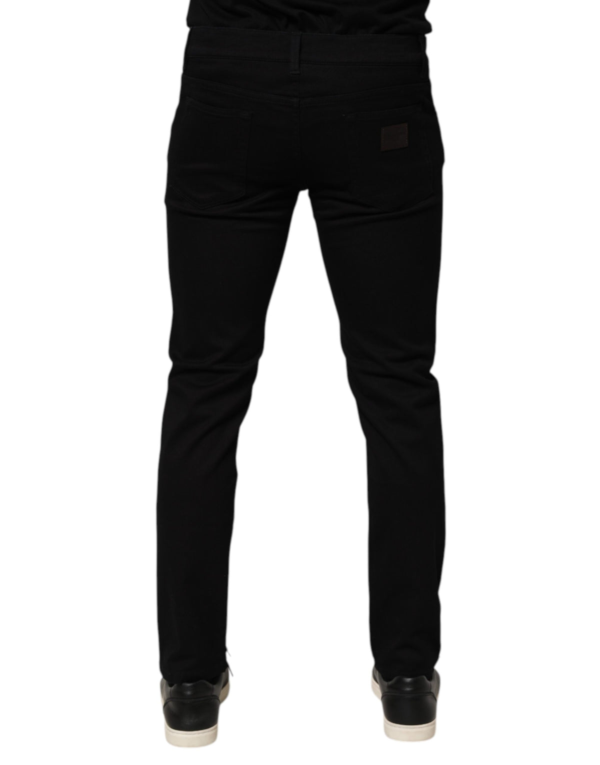 Dolce & Gabbana Black Cotton Blend Skinny Trousers, Luxurious Couture