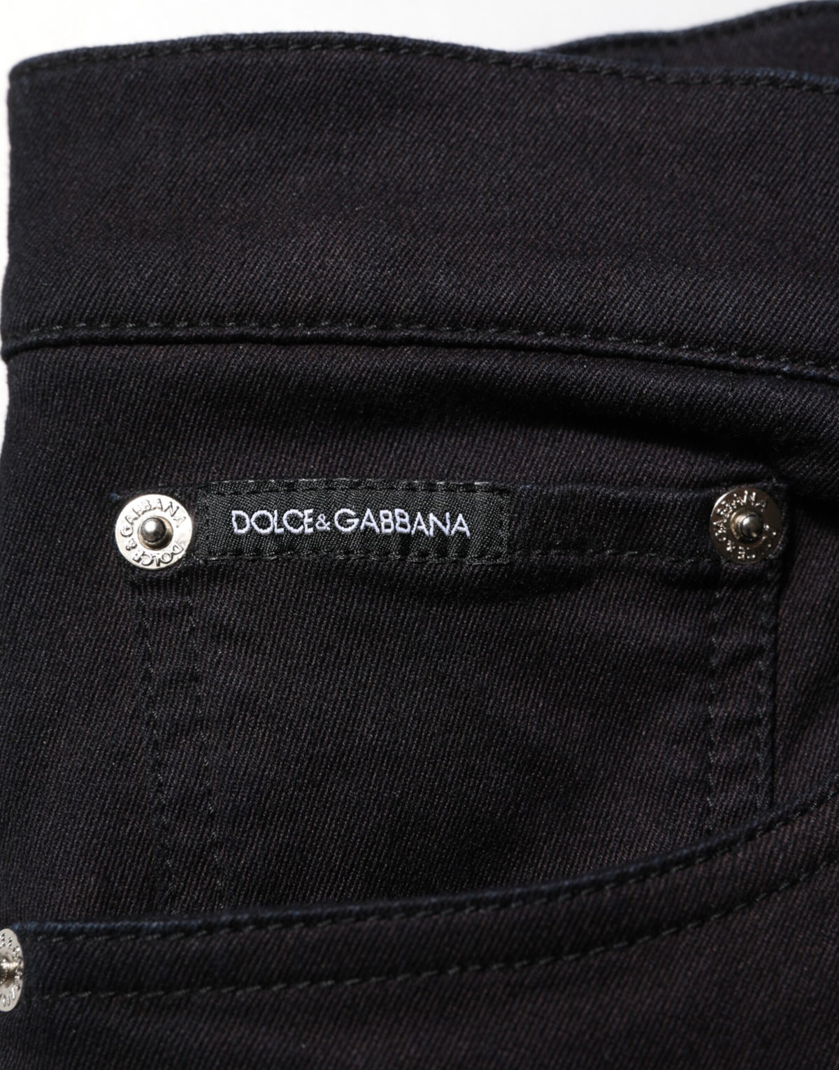 Dolce & Gabbana Black Cotton Blend Skinny Trousers, Luxurious Couture