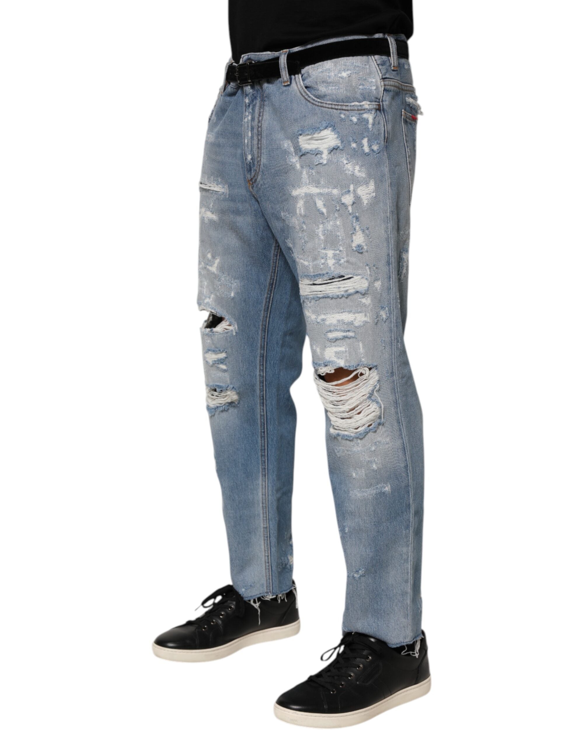 Dolce & Gabbana Distressed Ripped Denim Jeans - Luxury Fashion