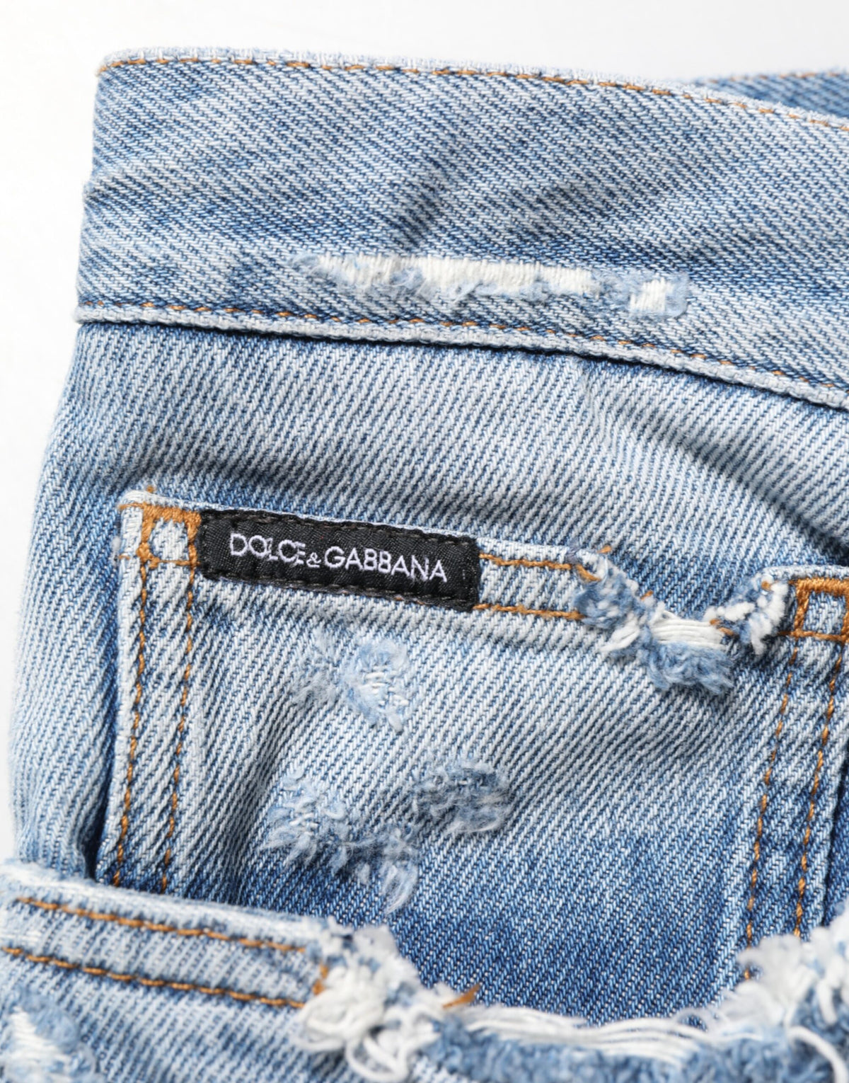 Dolce & Gabbana Distressed Ripped Denim Jeans - Luxury Couture