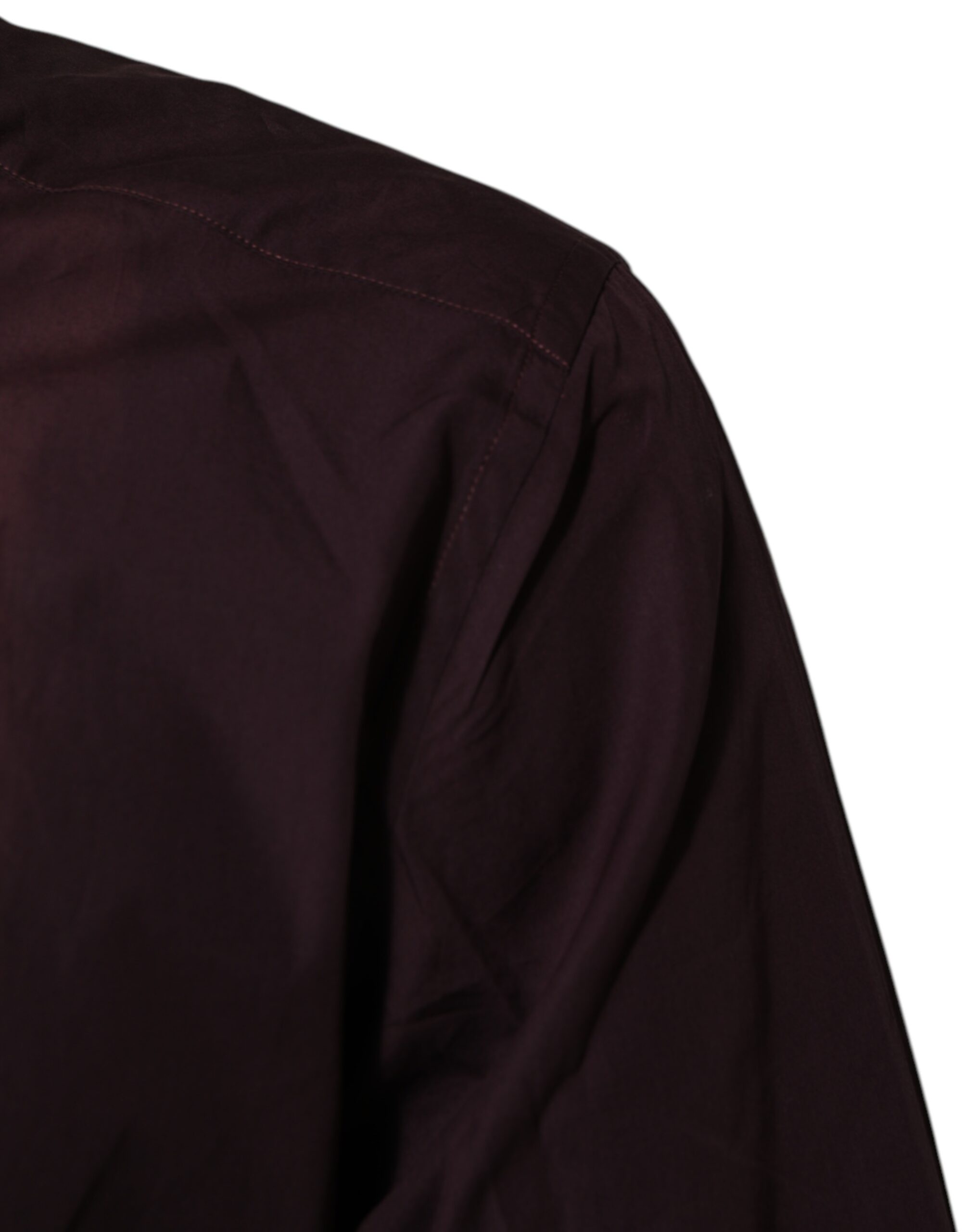 Dolce & Gabbana Maroon Cotton Collared GOLD Formal Dress Shirt
