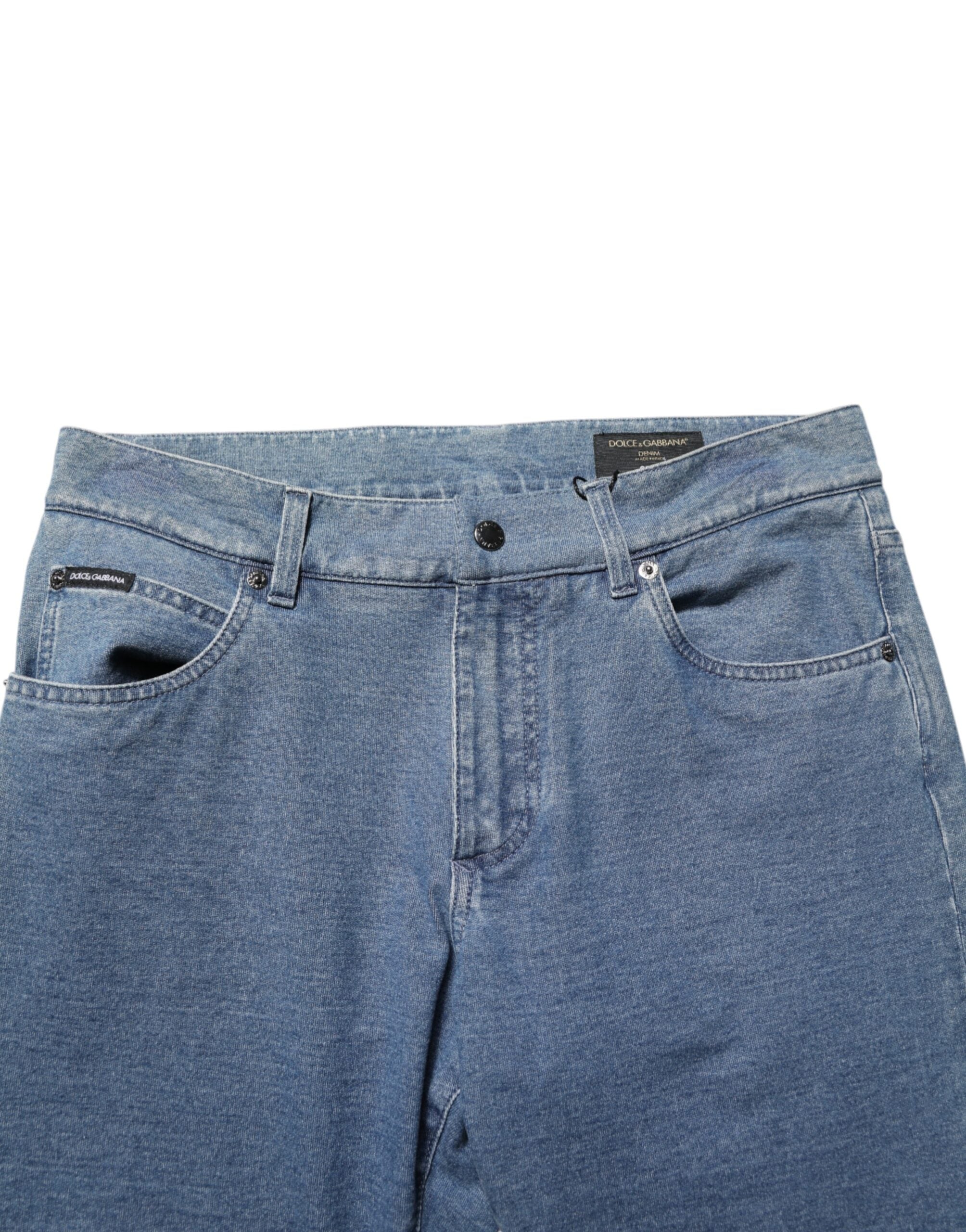 Dolce & Gabbana Blue Cotton Stretch Slim Fit Men Denim Jeans