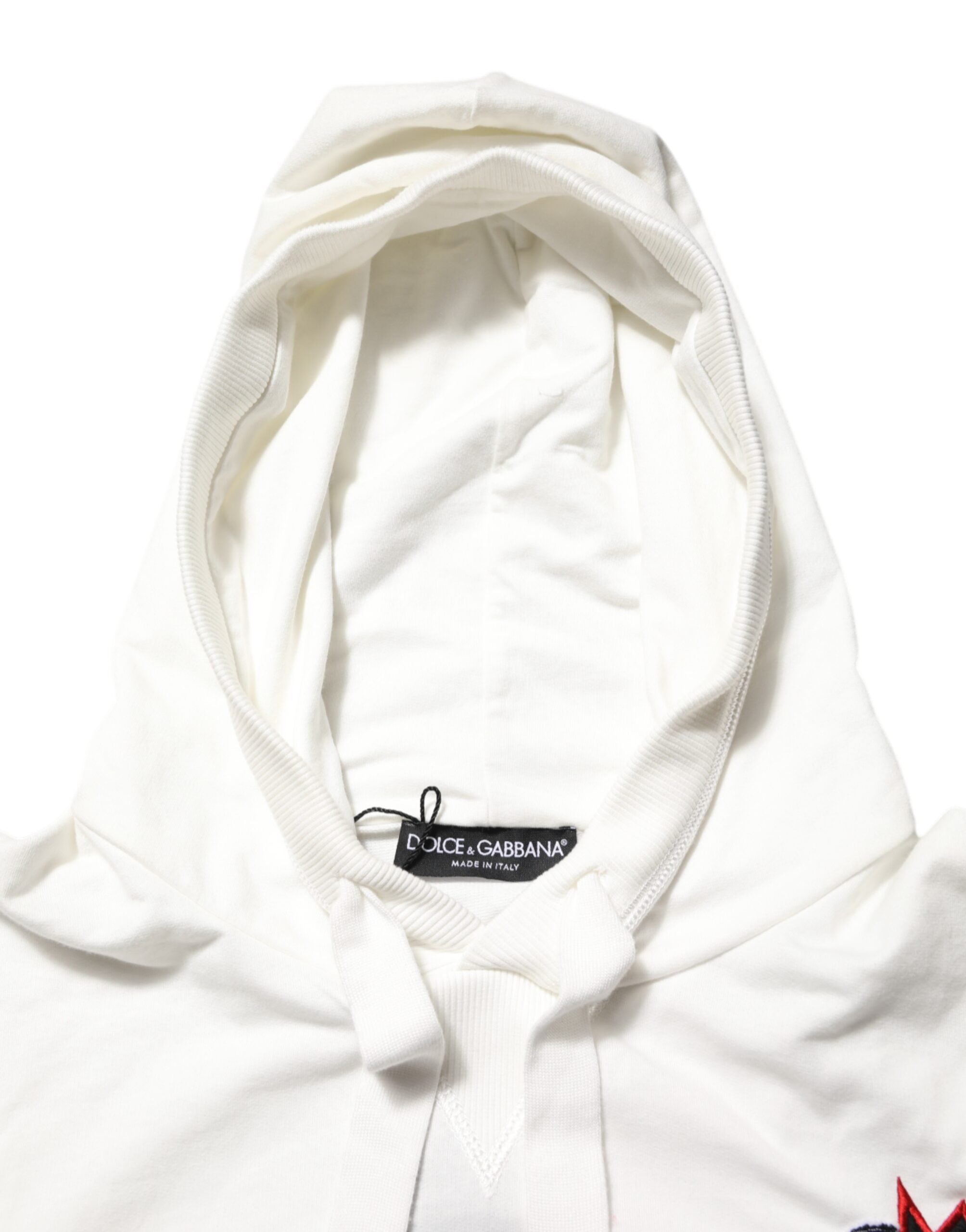 Dolce & Gabbana Off White Cotton Panda Hooded Sweatshirt Sweater