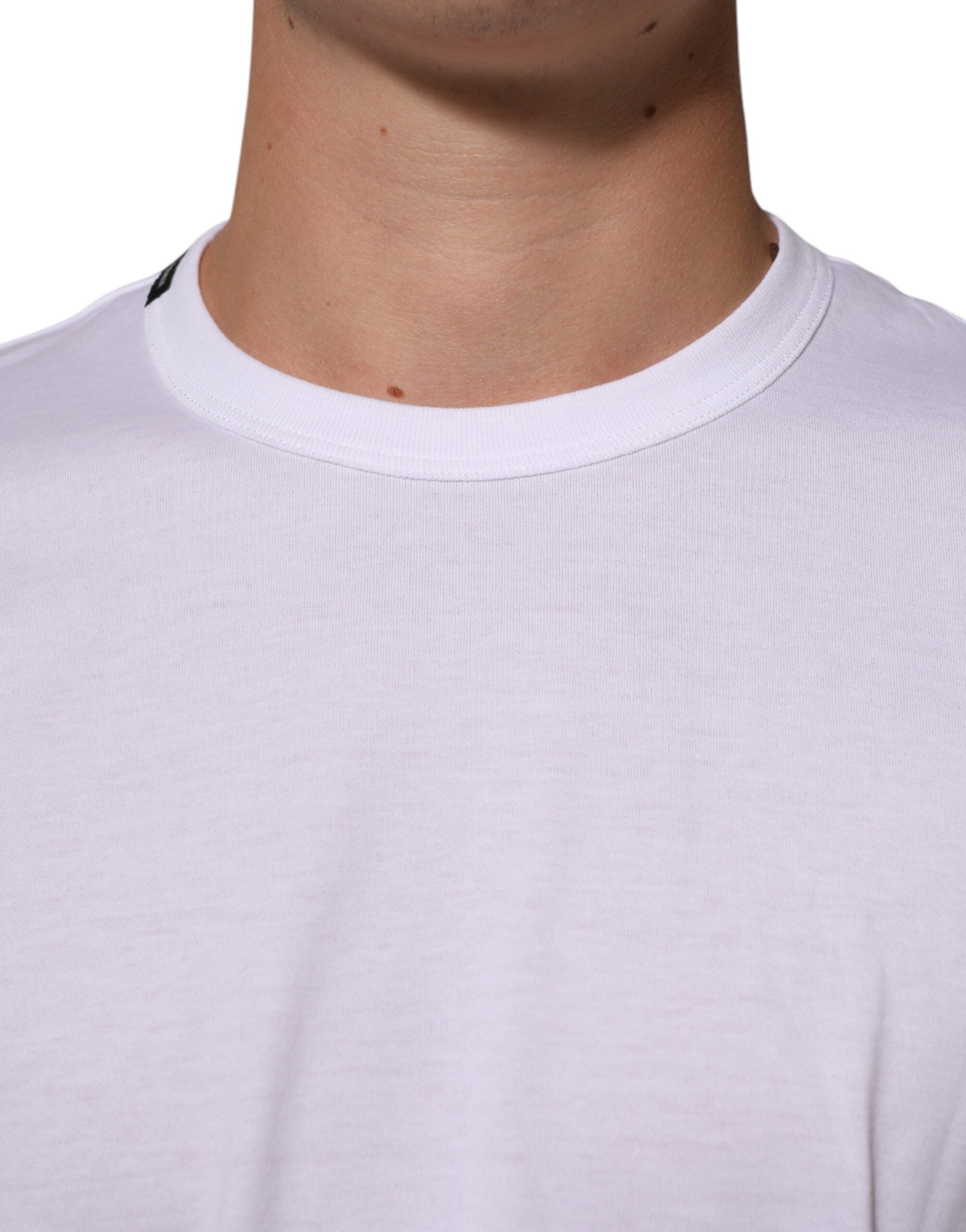 Dolce & Gabbana White Goodluck 2021 Cotton Crew Neck T-shirt