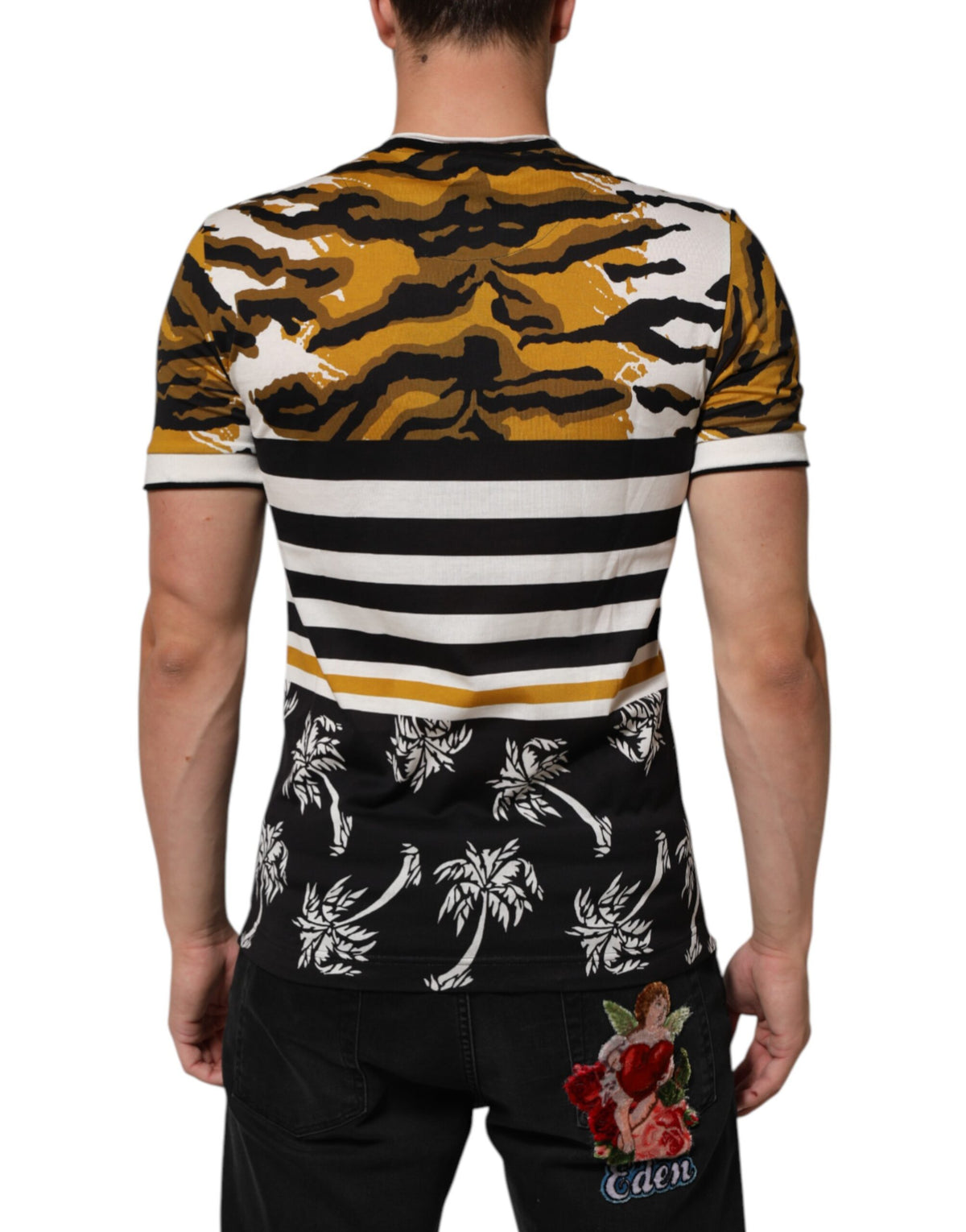 Dolce & Gabbana Multicolor Leopard Palm Leaf T-shirt - Luxury Fashion