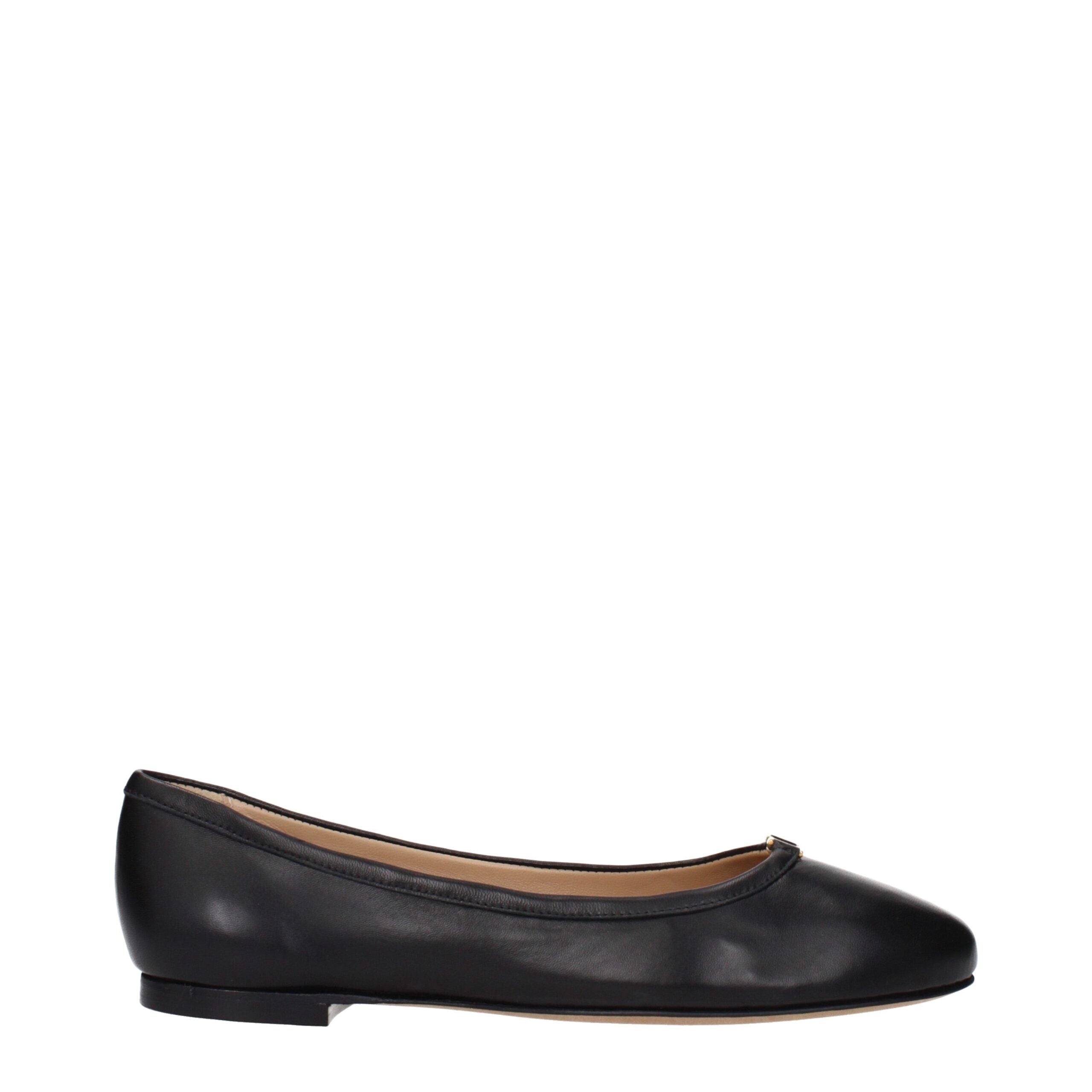 Chloé Black Leather Ballet Flats – Designer Artisanal Elegance