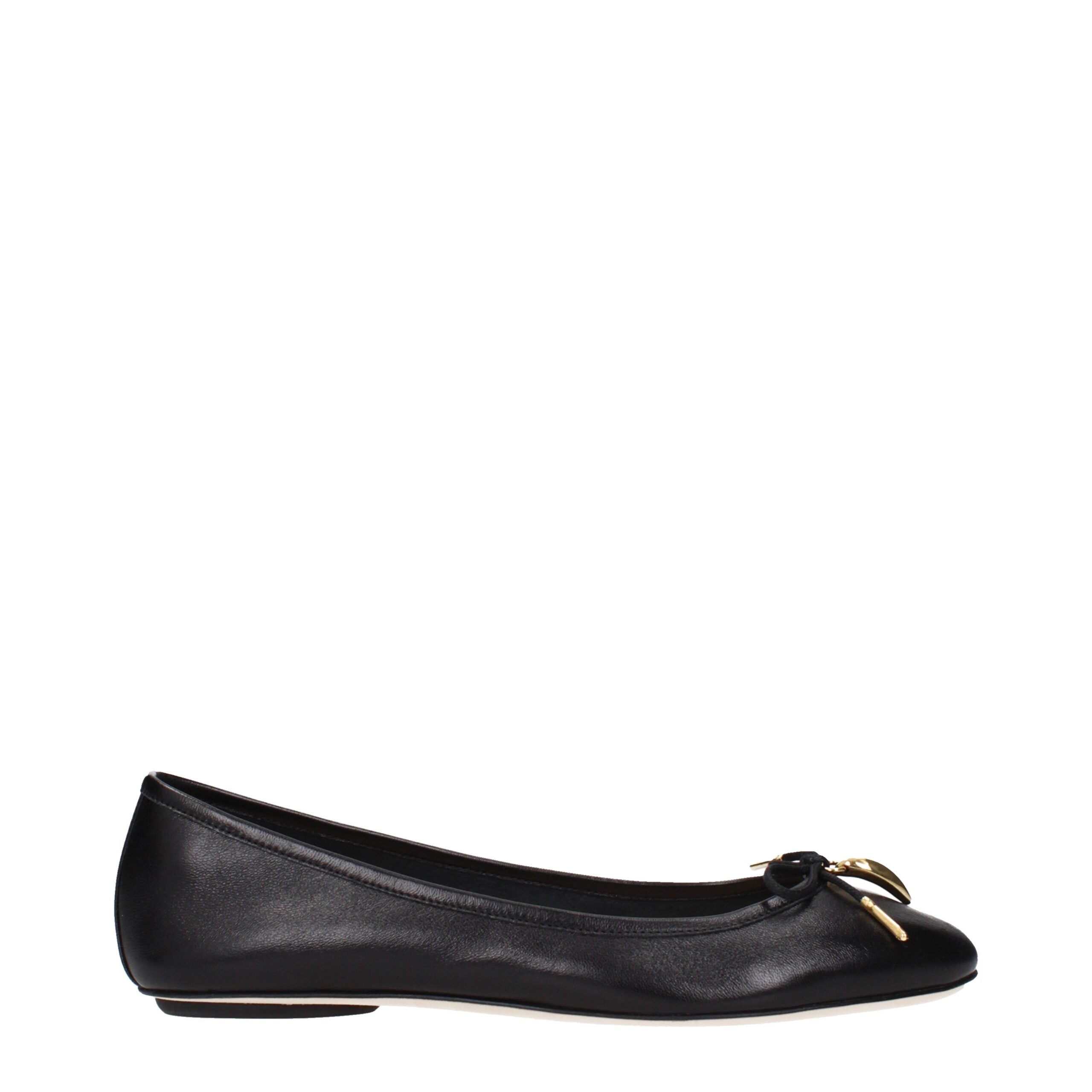 Chloé Black Leather Ballet Flats - Artisanal Luxe Elegance