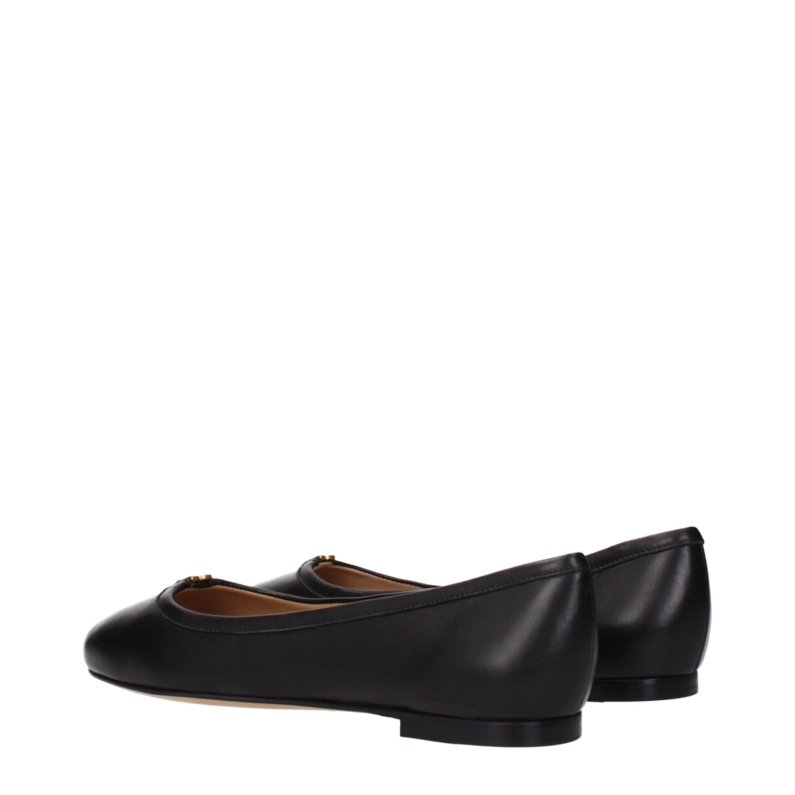 Chloé Black Leather Ballet Flats – Designer Luxury Footwear