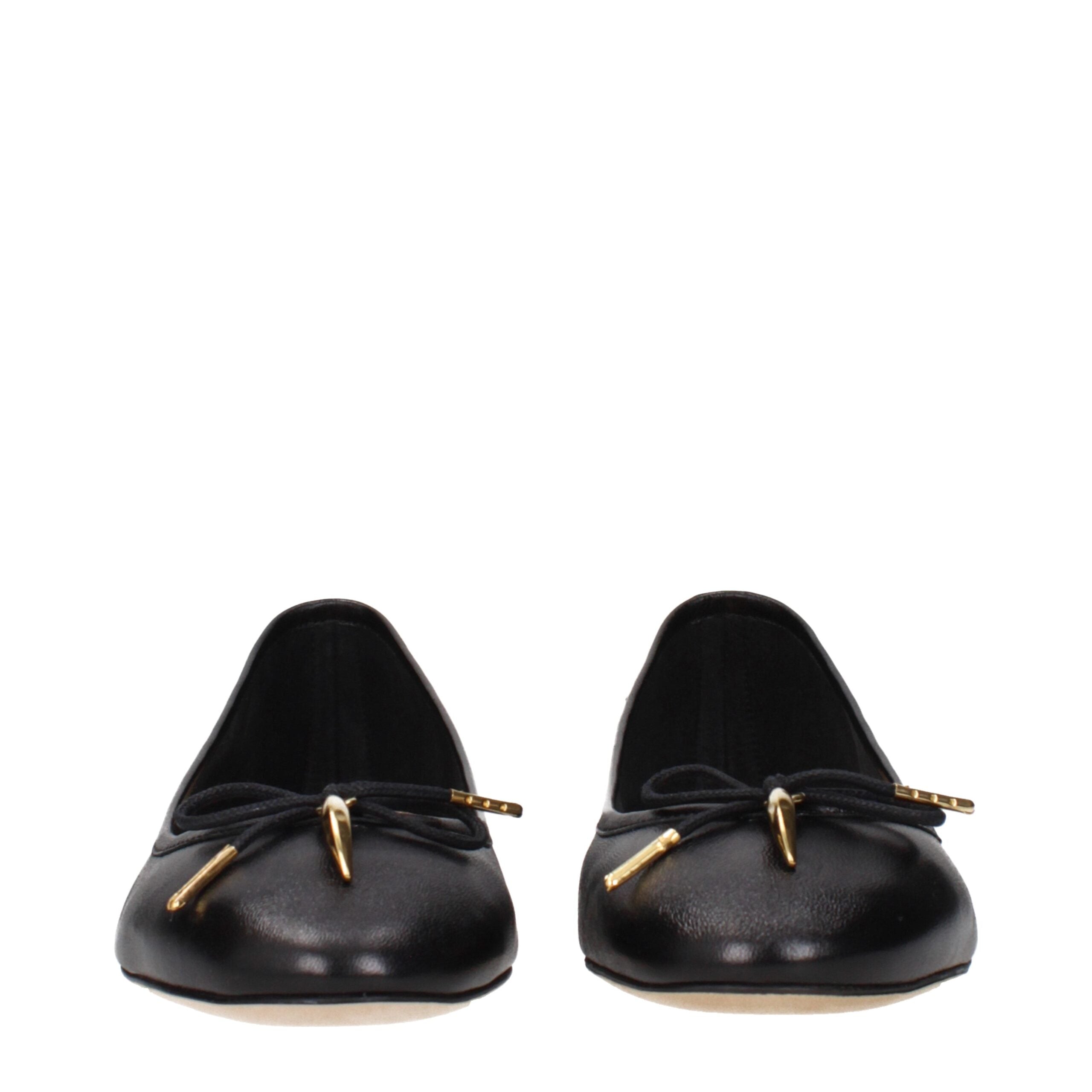 Chloé Black Leather Ballet Flats - Artisanal Luxe Elegance