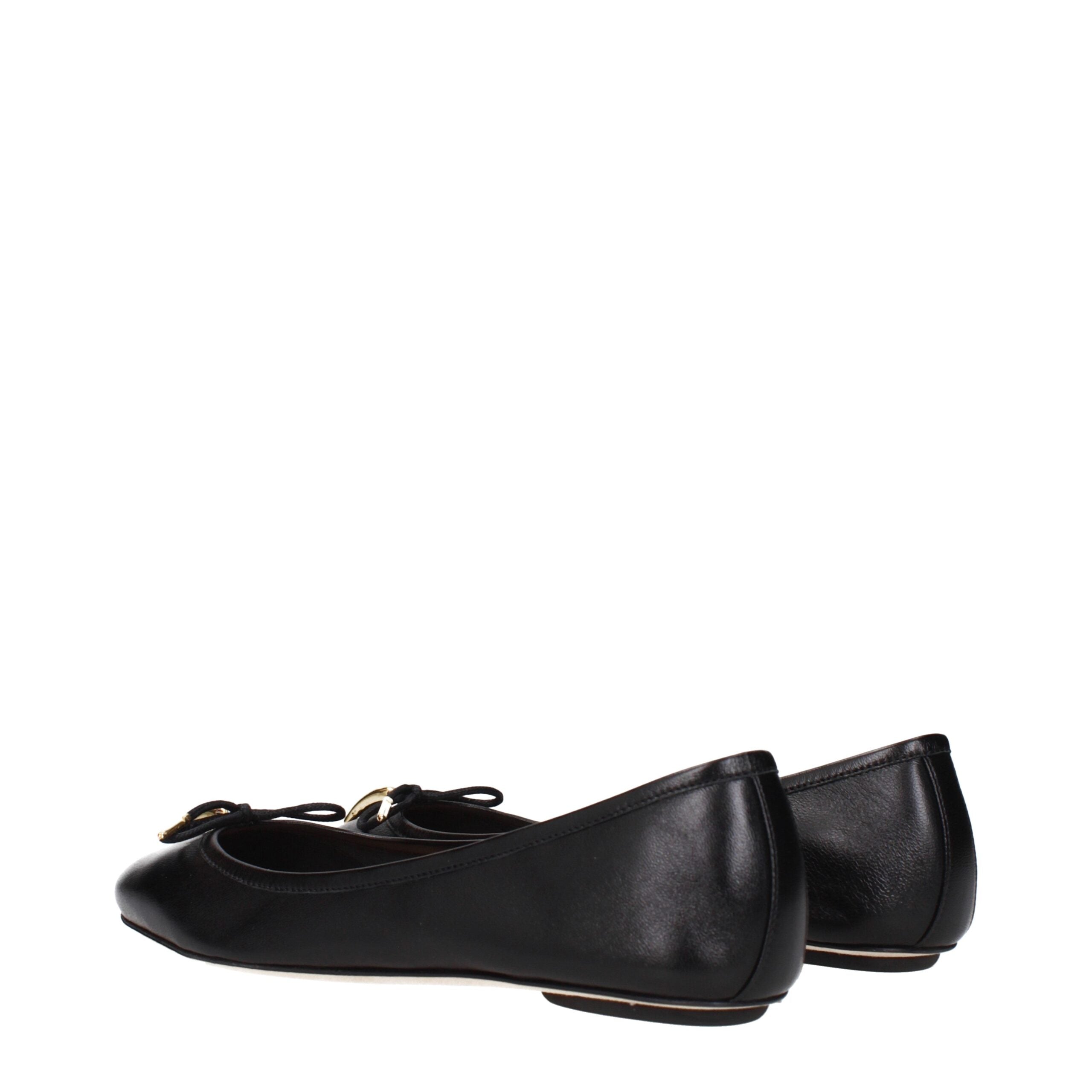Chloé Black Leather Ballet Flats - Artisanal Luxe Elegance