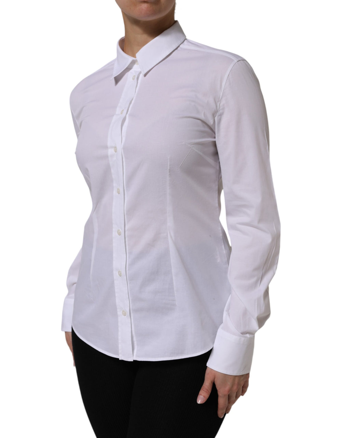 Elevate your wardrobe with the Dolce & Gabbana White Collared Long Sleeves Dress Shirt, a blend of exquisite craftsmanship and luxurious comfort, perfect for any occasion.