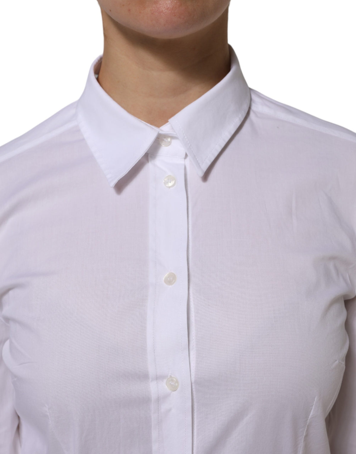 Elevate your wardrobe with the Dolce & Gabbana White Cotton Collared Dress Formal Shirt Top, a testament to Italian artistry and luxurious elegance for any occasion.