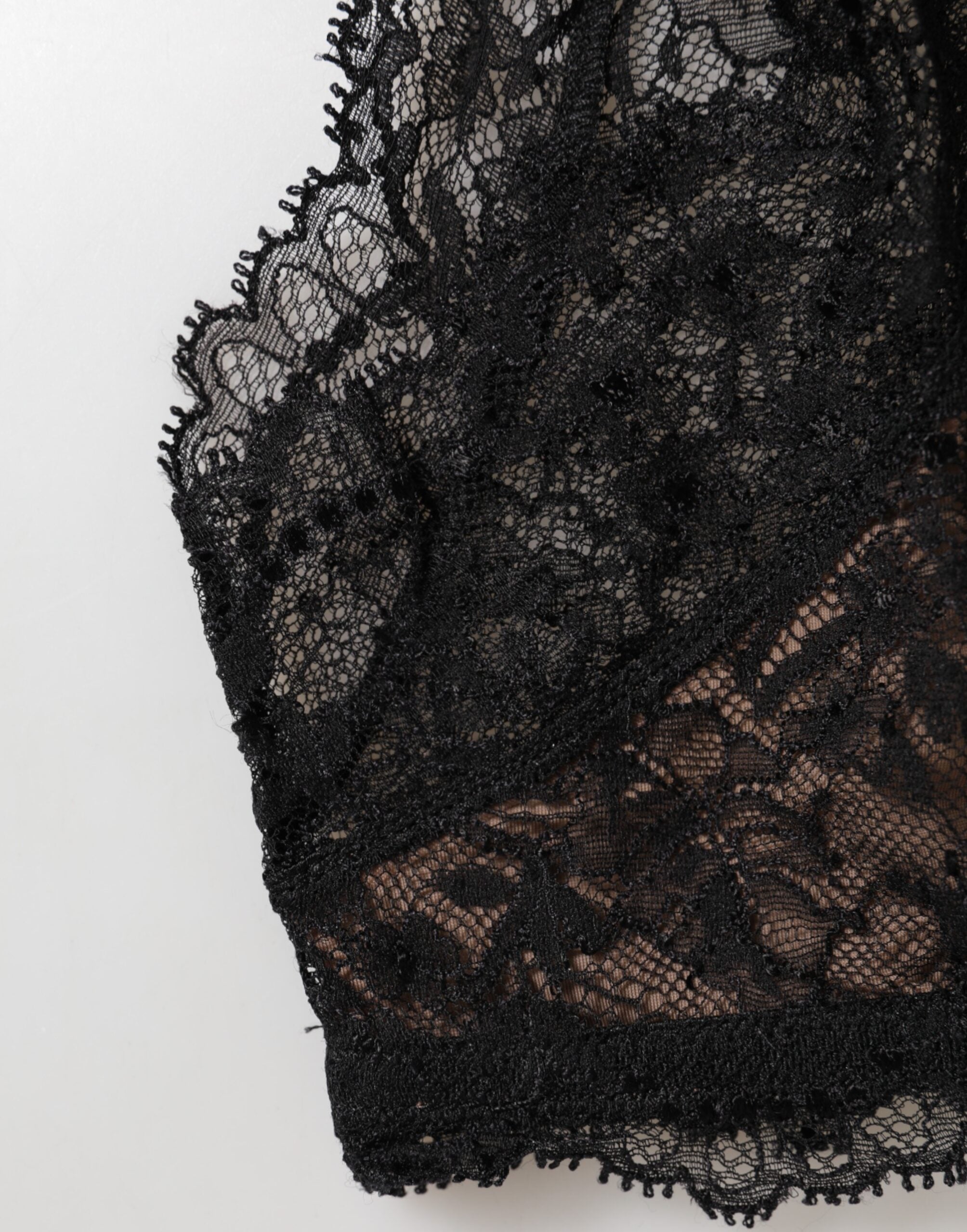 Dolce & Gabbana Black Floral Lace Mesh High Brief Panty Underwear